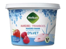 Melkan Magere kwark 0% vet aardbei en framboos