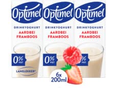 Optimel Langlekker Drinkyoghurt aardbei framboos 0% vet