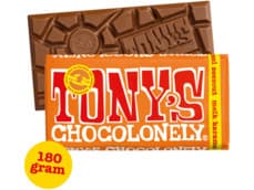 Tony's Chocolonely chocoladereep melk, karamel en zeezout