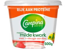 Campina magere kwark met een vleugje aardbei