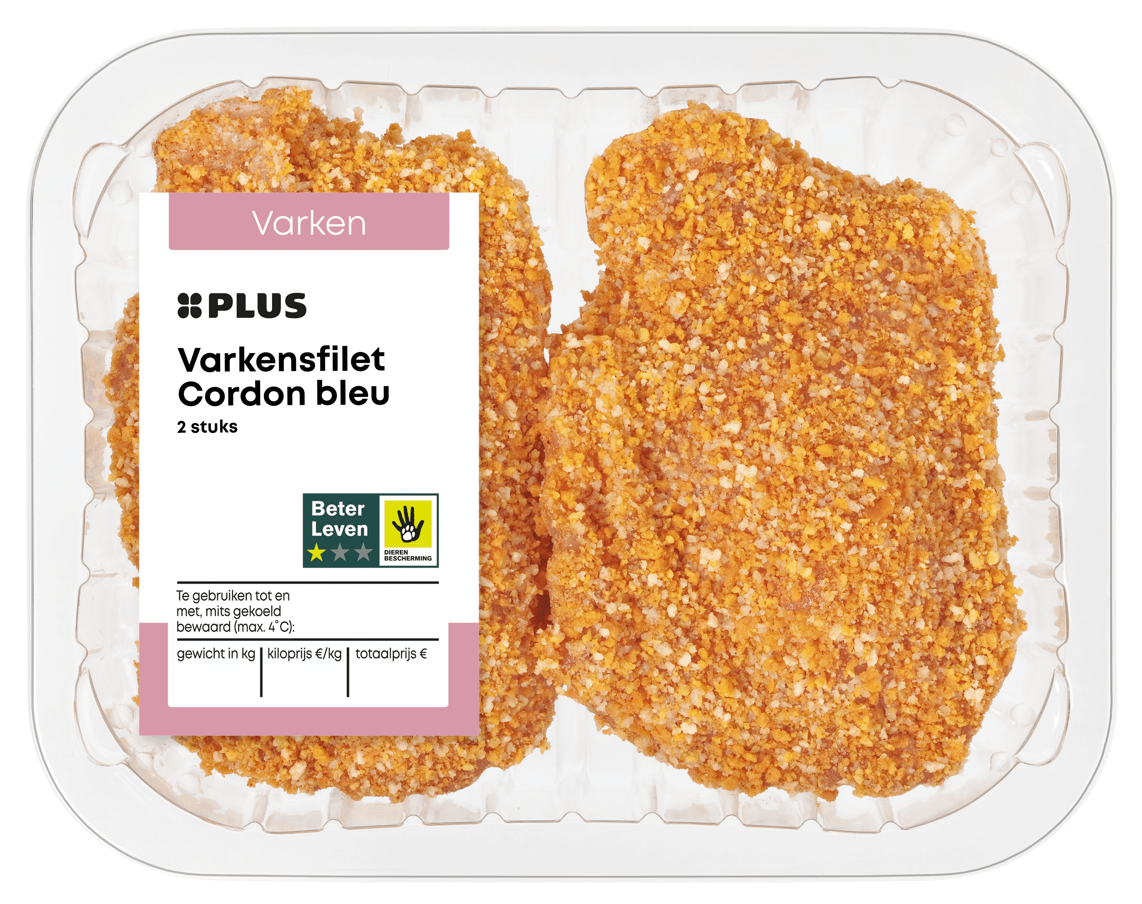 PLUS Varkens cordon bleu 2 stuks