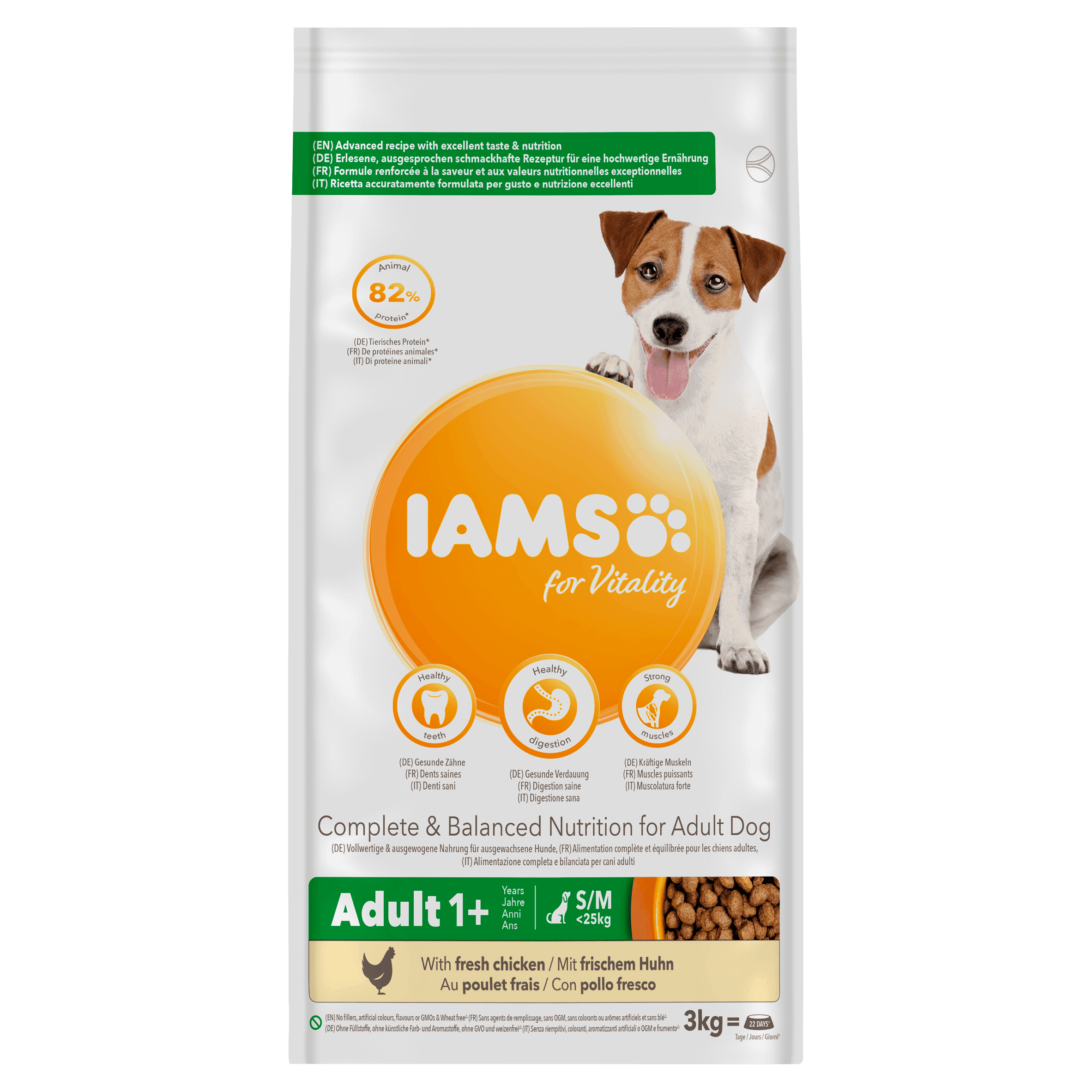 IAMS Brokken hond adult 1+ kip