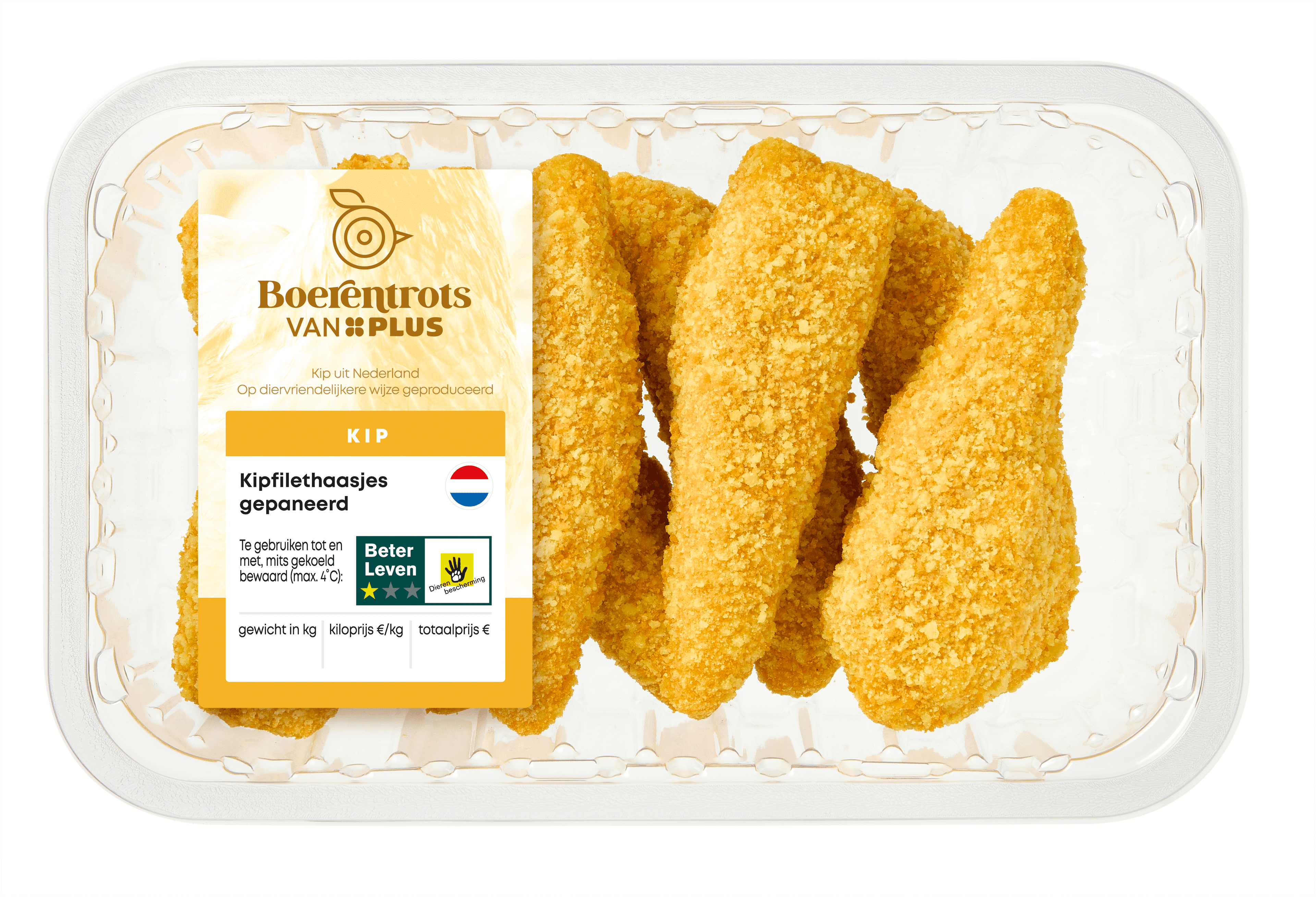 PLUS Boerentrots Kipfilethaasjes gepaneerd