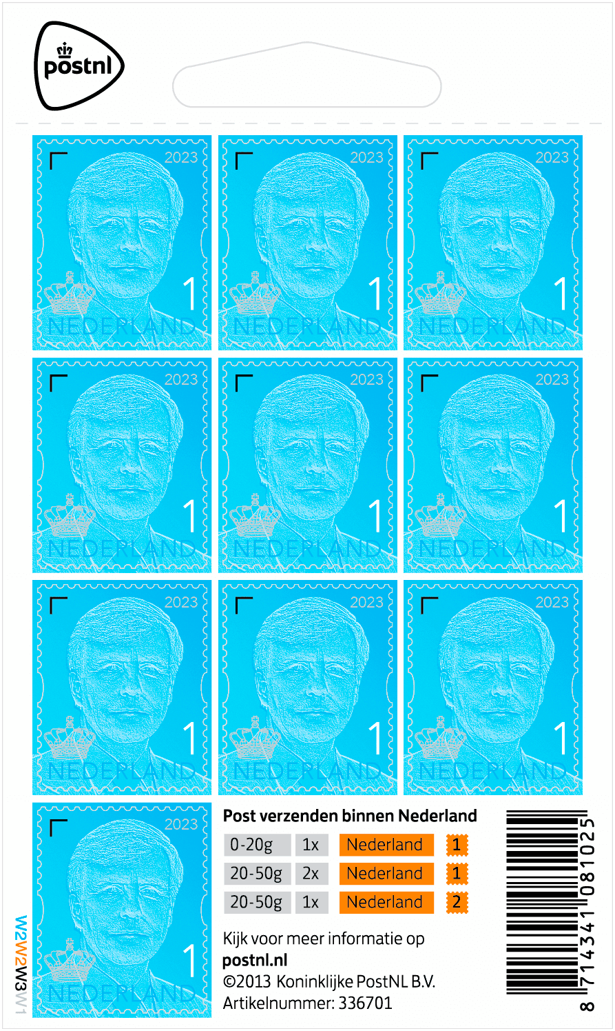 Merkloos Postzegels Koning Willem Alexander 1