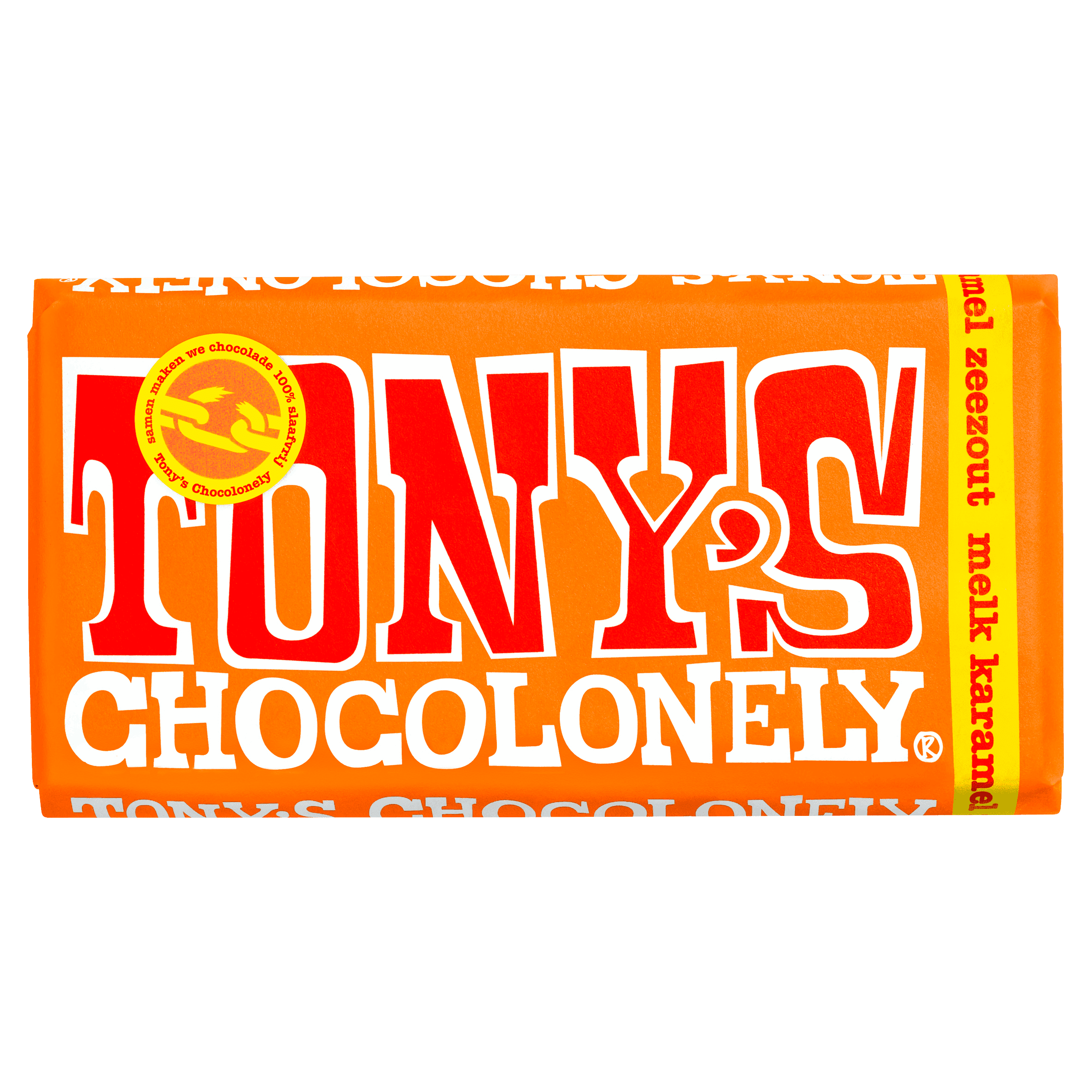 Tony's Chocolonely Chocolade Melk Karamel Zeezout