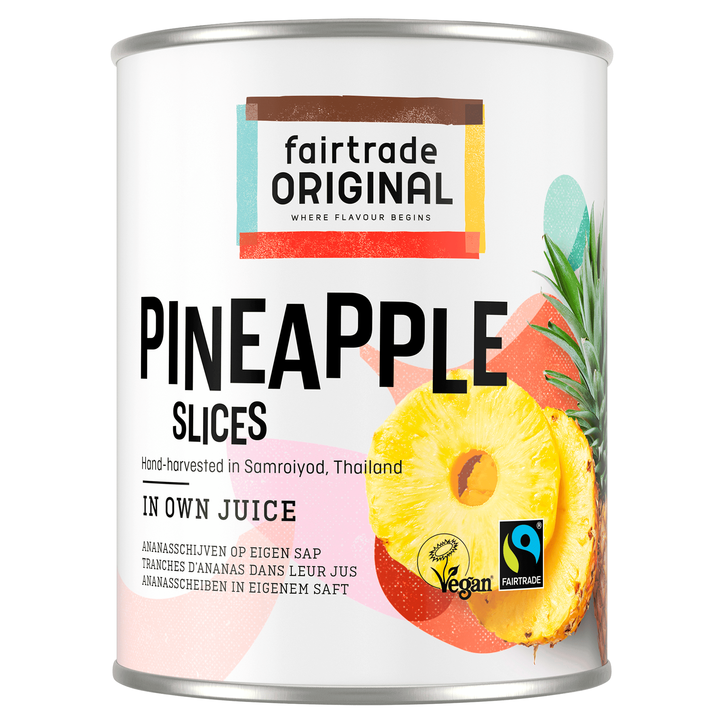 Fairtrade Original Pineapple slices in own juice, vegan