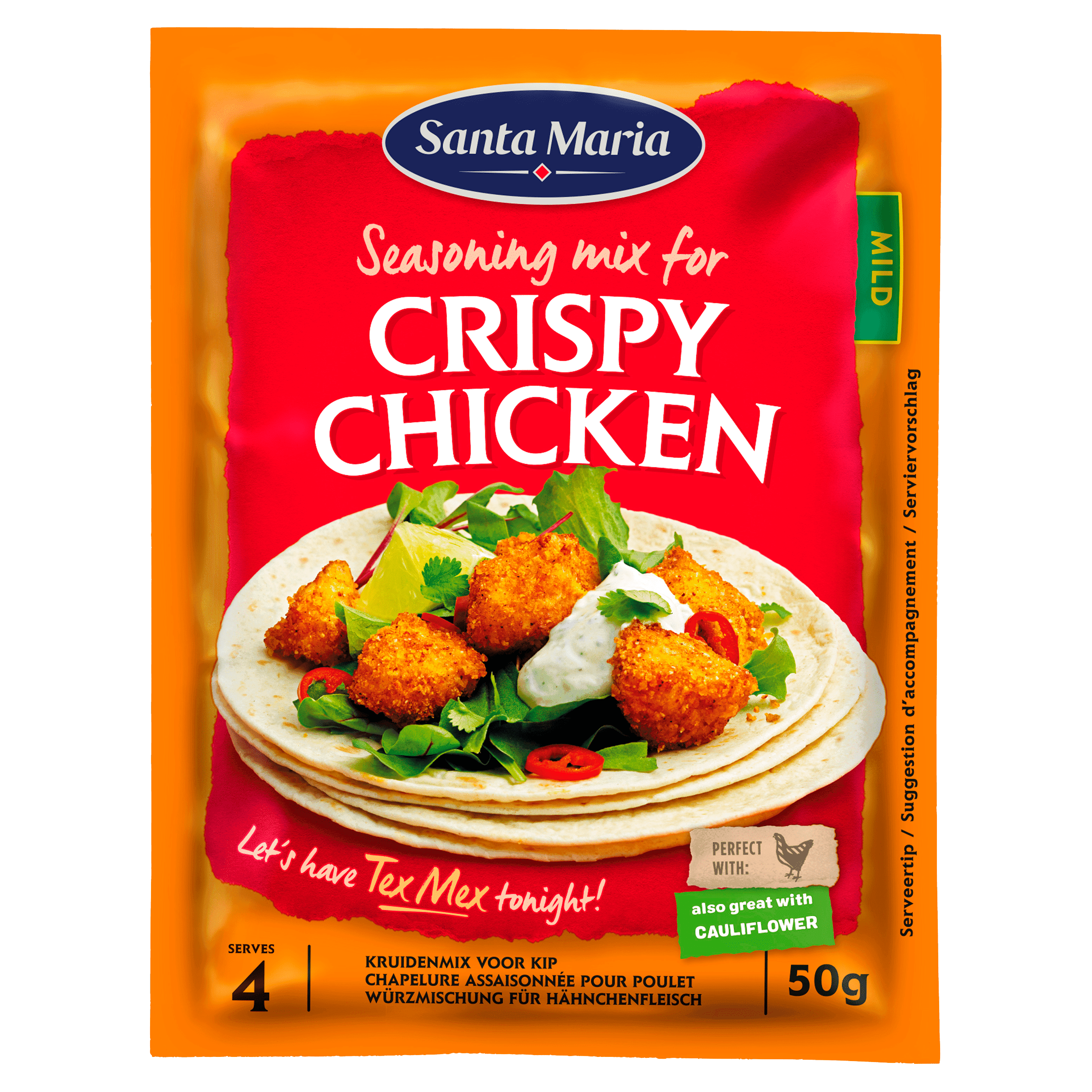 Santa maria Crispy chicken kruidenmix zak 50 gram