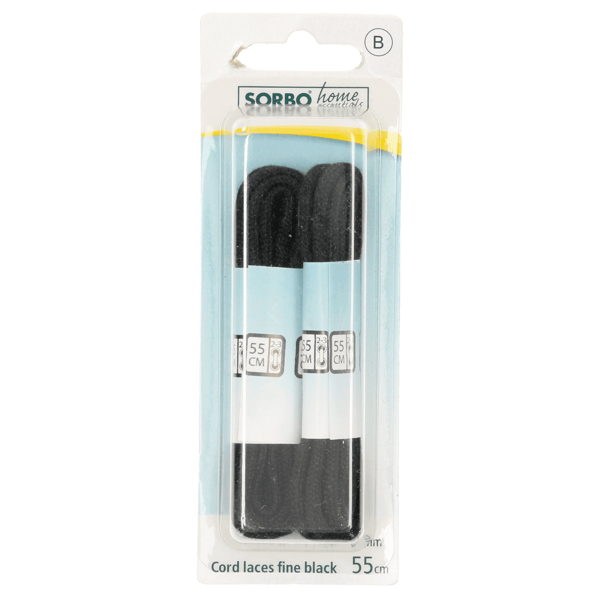 Sorbo Koordveters fijn zwart 75cm 2 paar