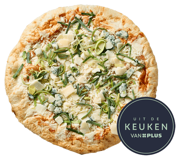 Uit de keuken van PLUS Pizza Quattro formaggi