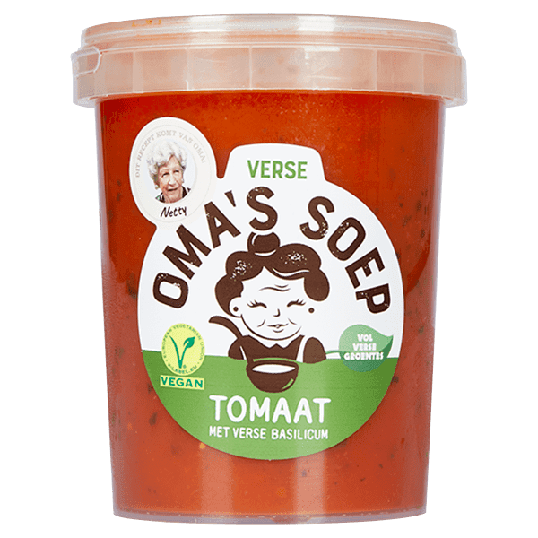 Oma's Soep Tomatensoep met verse basilicum