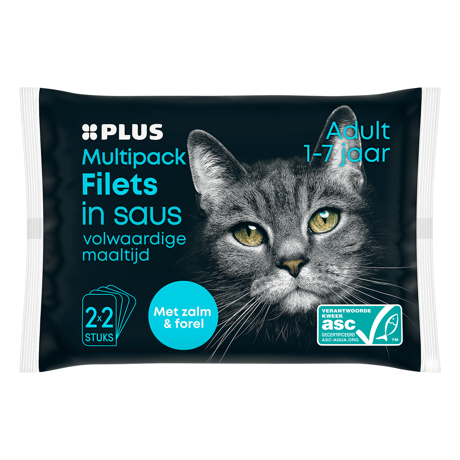 PLUS Adult zalm forel 4-pack