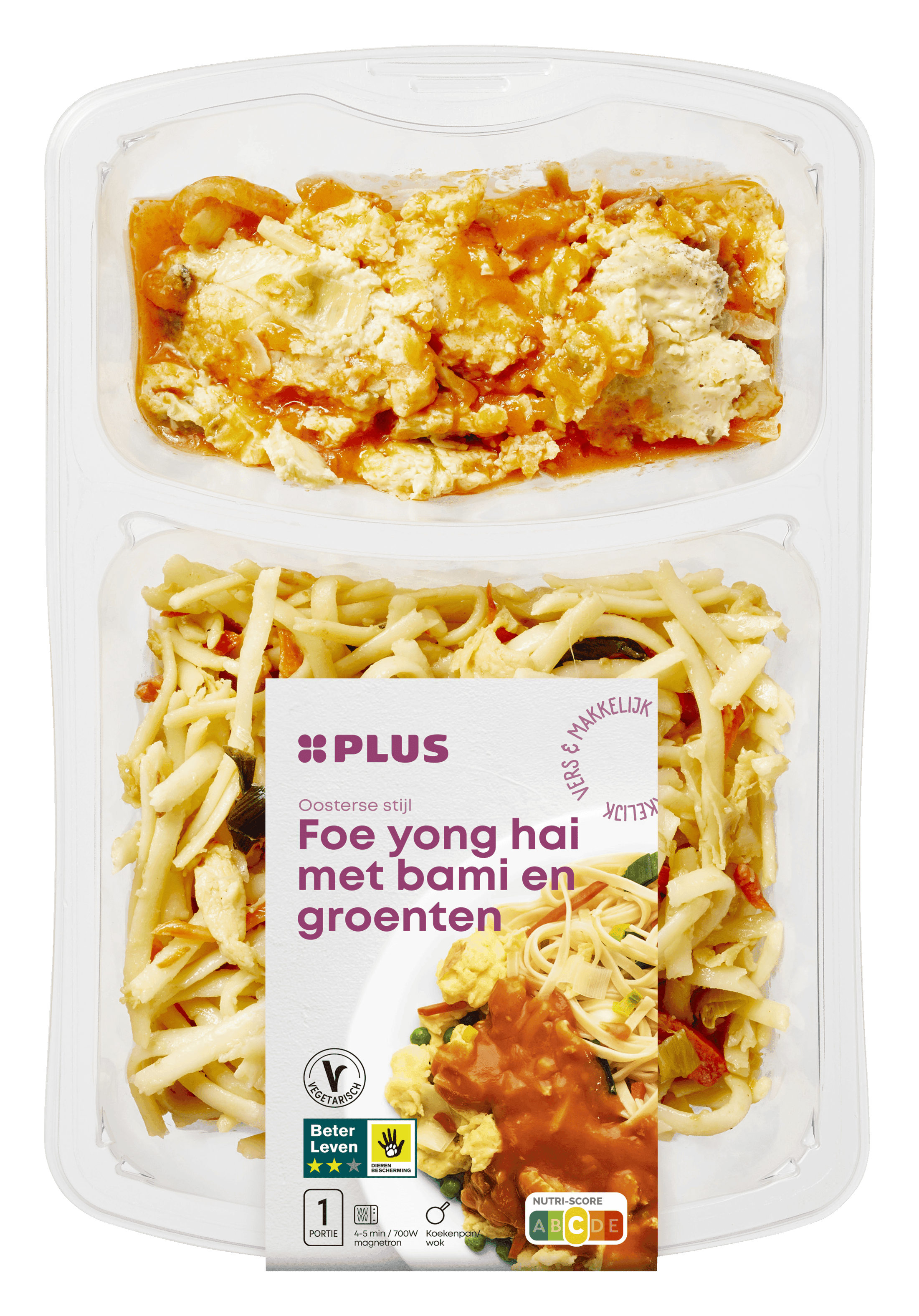 PLUS Foe Yong Hai gewokte bami en groenten