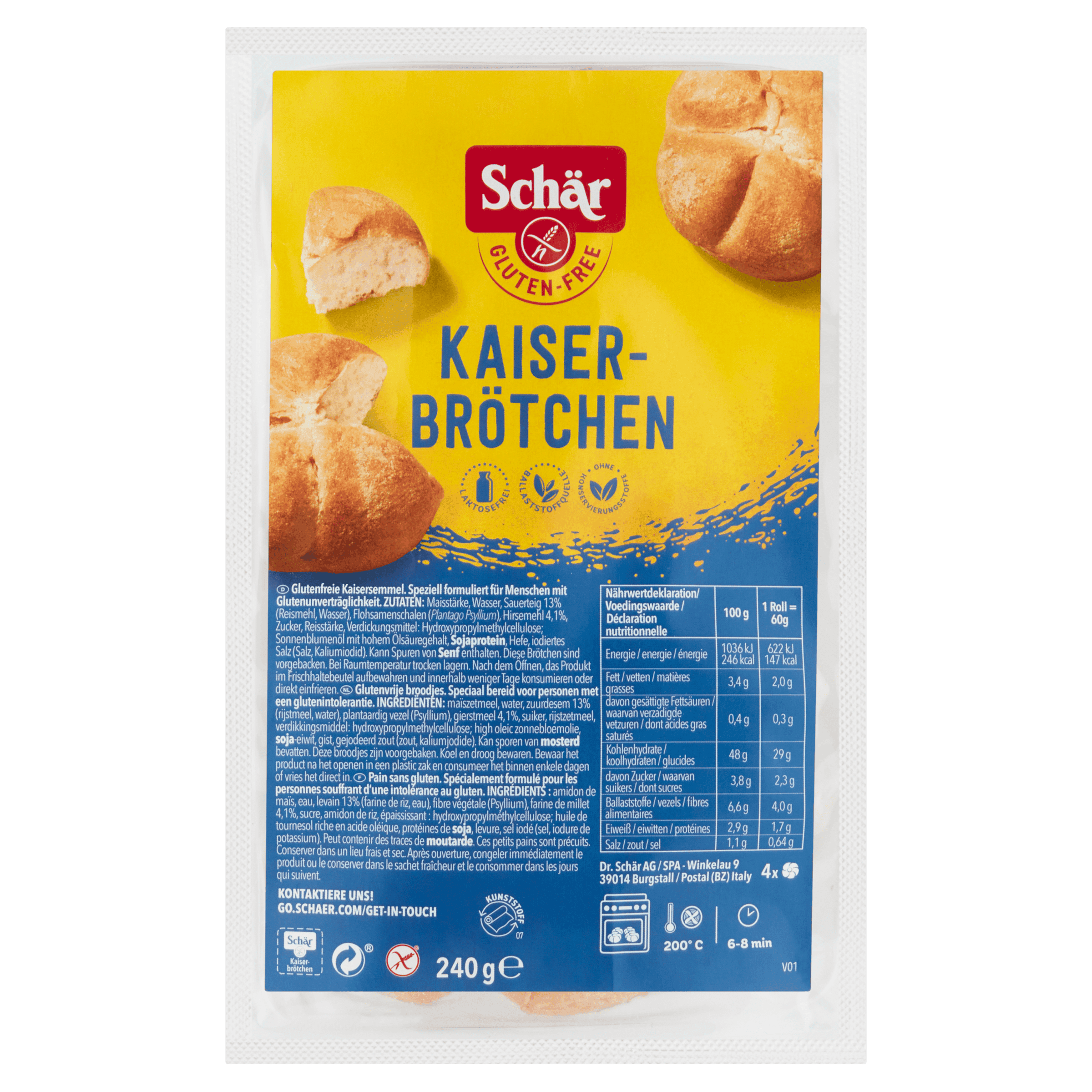 Schär KAISERBRÖTCHEN 240 g