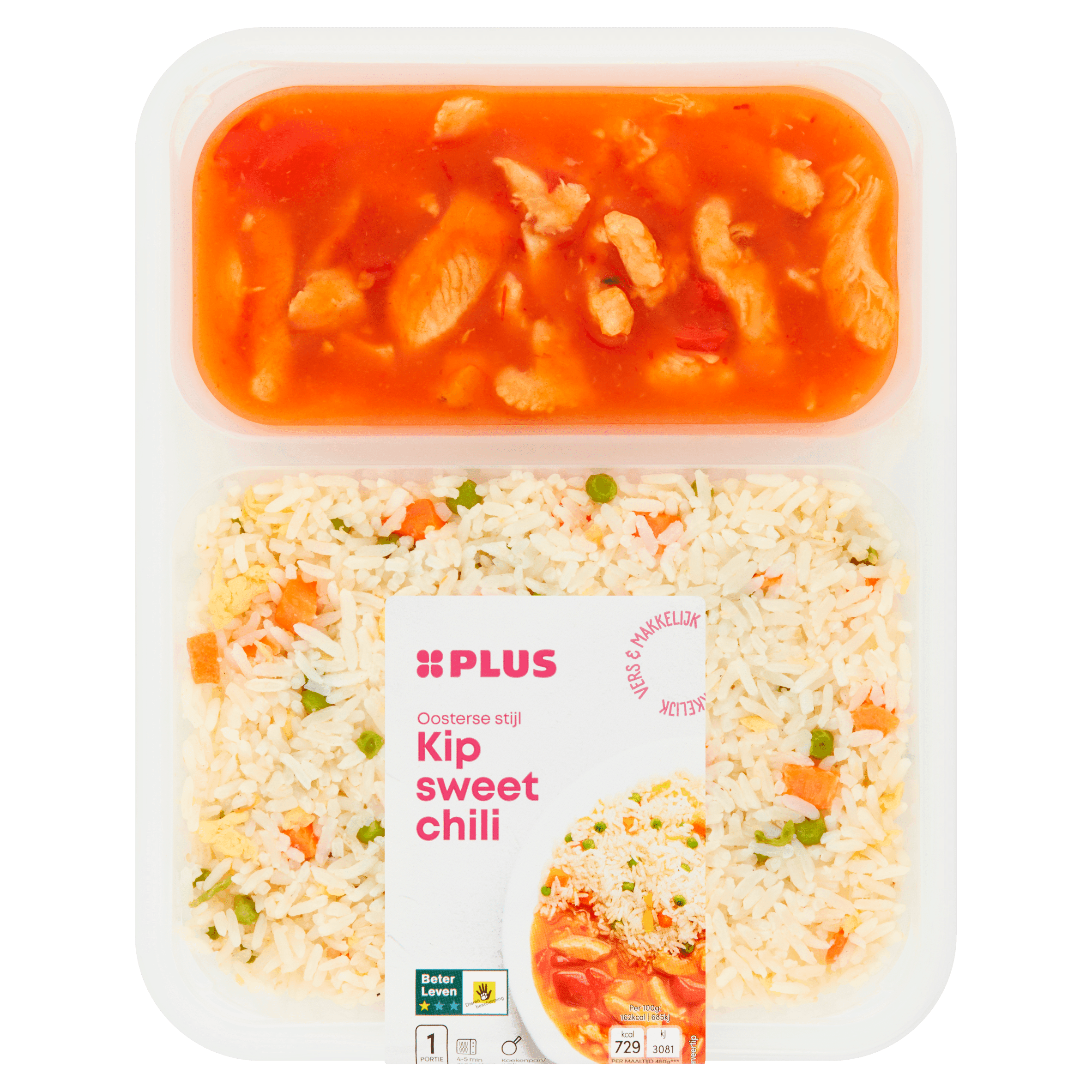 PLUS Kip Sweet Chili met Kantonese rijst