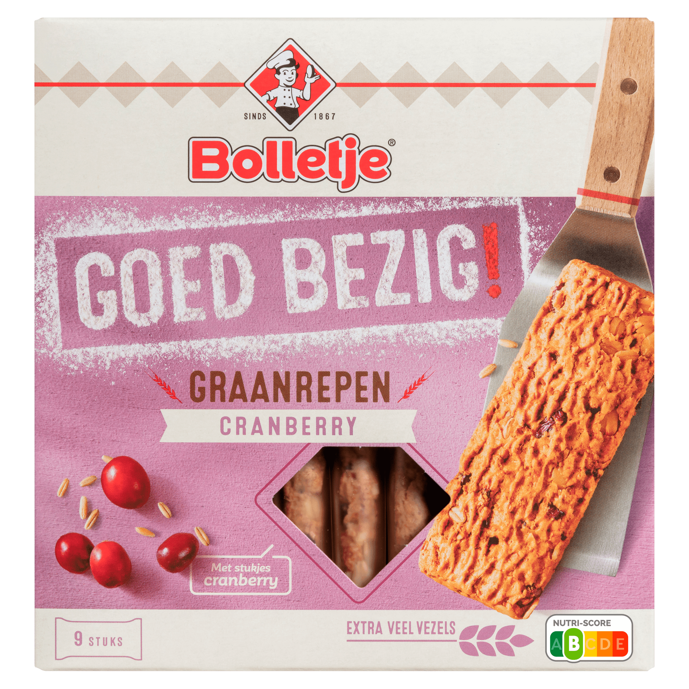 Bolletje Krokante graanrepen cranberry