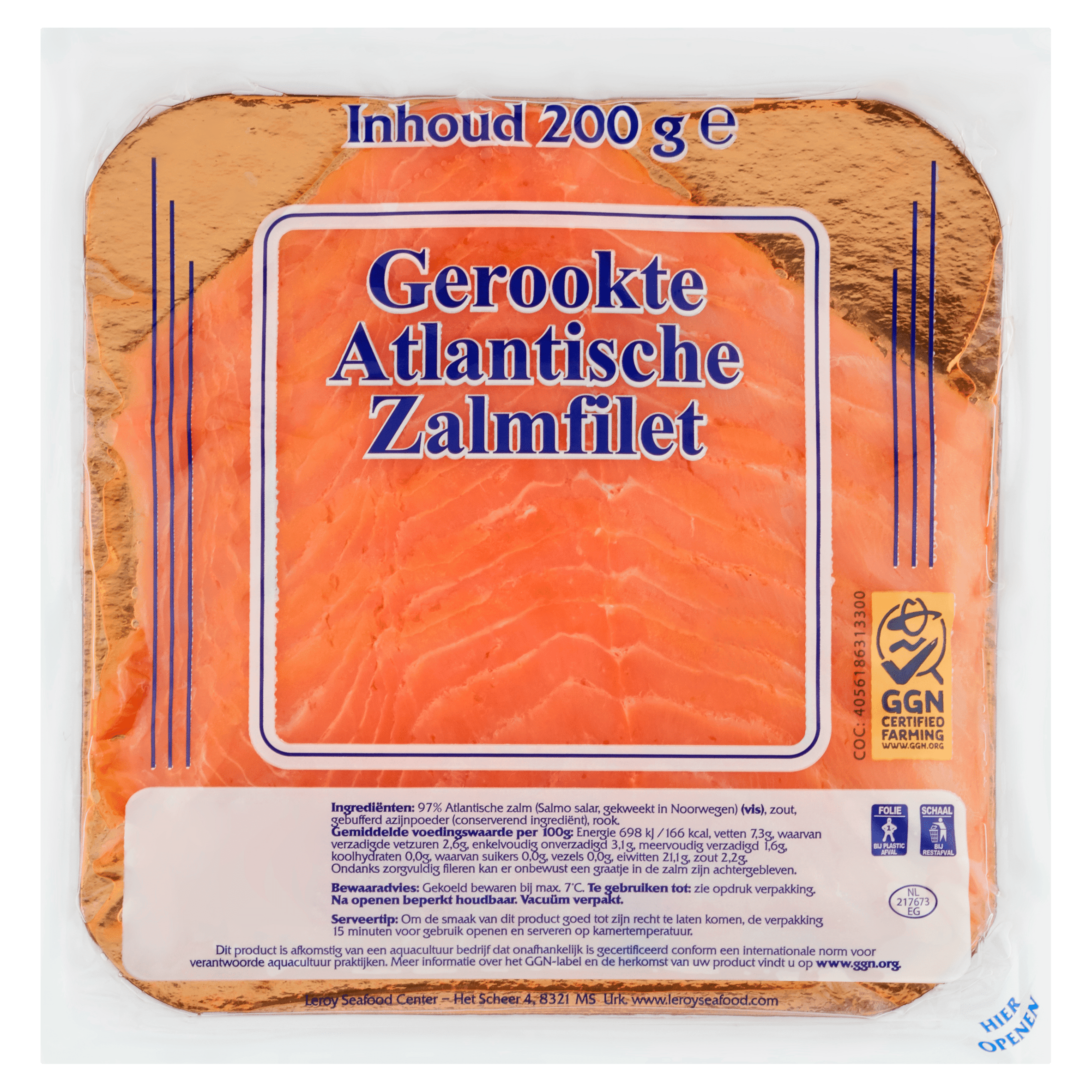 Neutraal Gerookte Atlantische zalmfilet