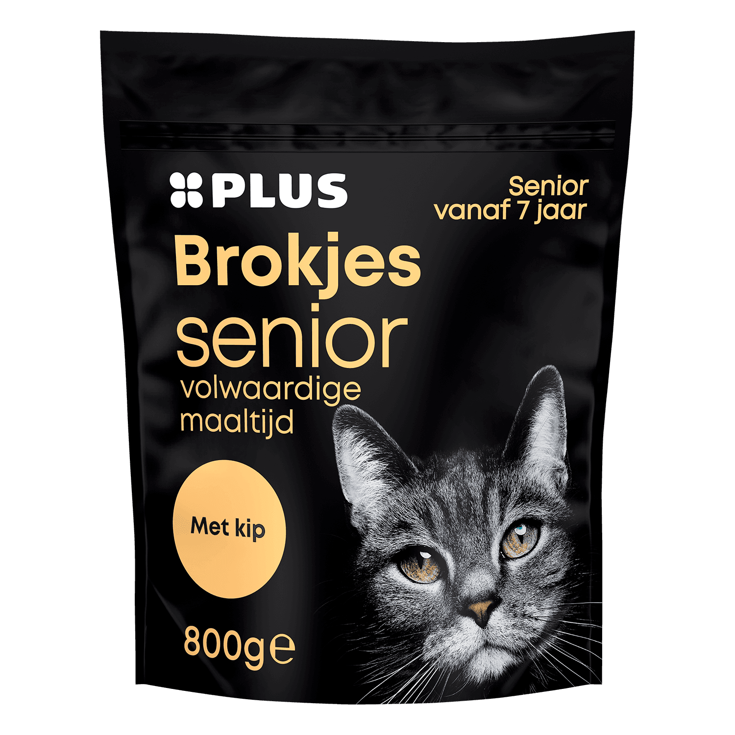 PLUS Premium kattenbrokjes senior kip