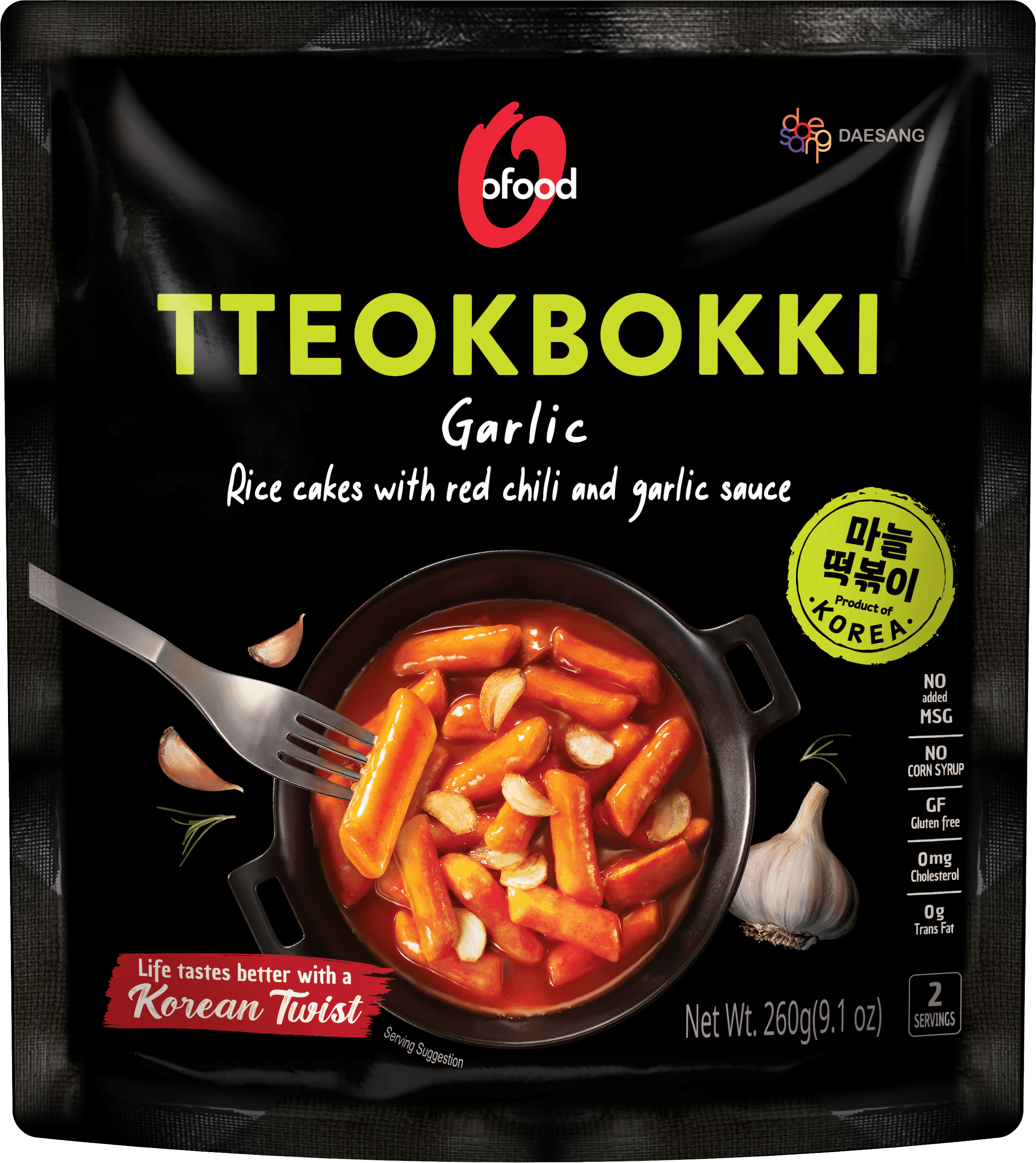 O'Food Topokki met knoflooksaus