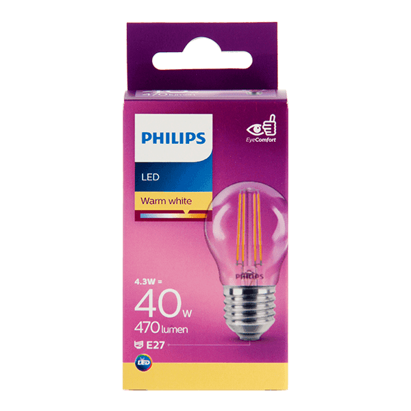 Philips LED filament kogel 40W E27 box