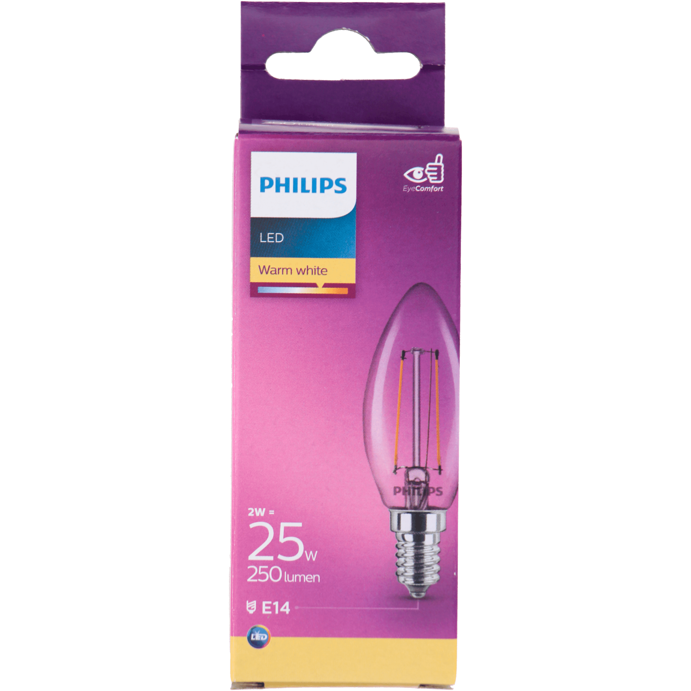 Philips LED filament kaars 25W E14 box