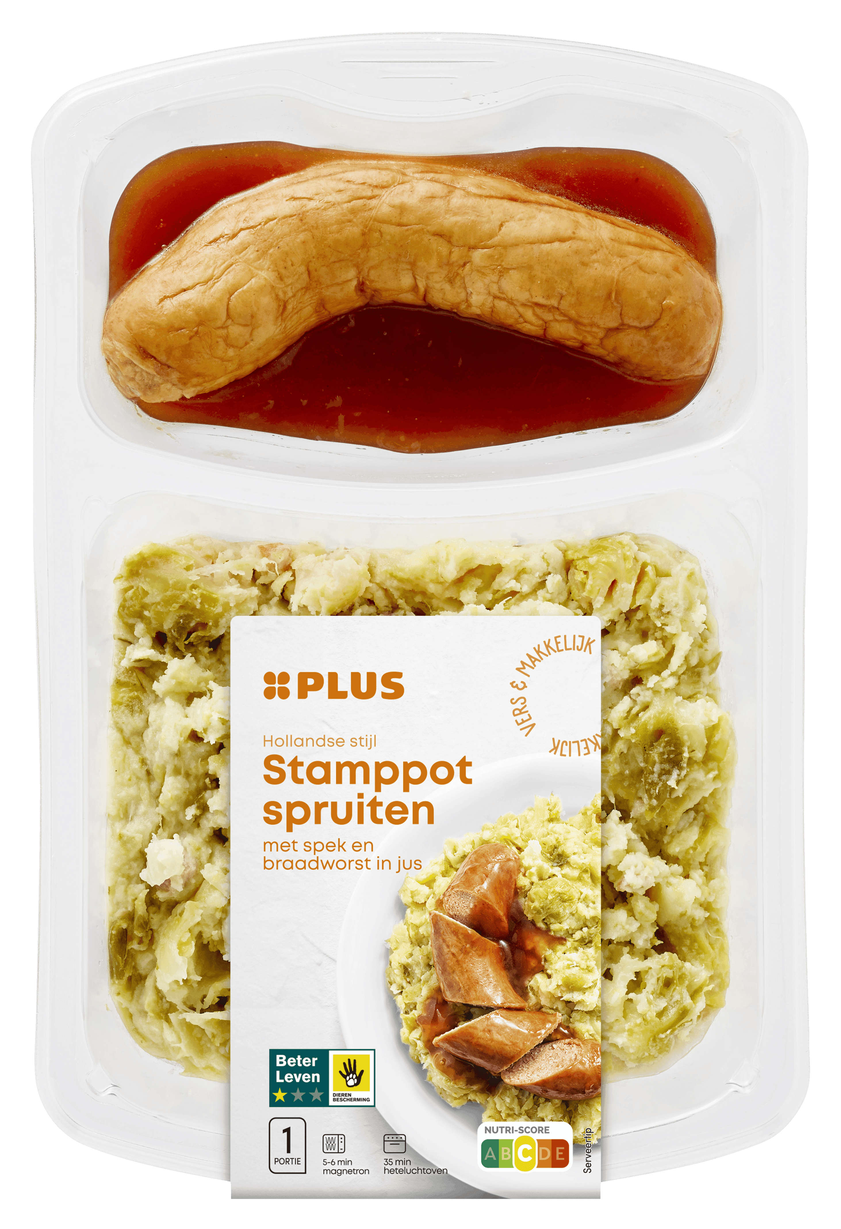 PLUS Spruiten stamppot spek braadworst jus