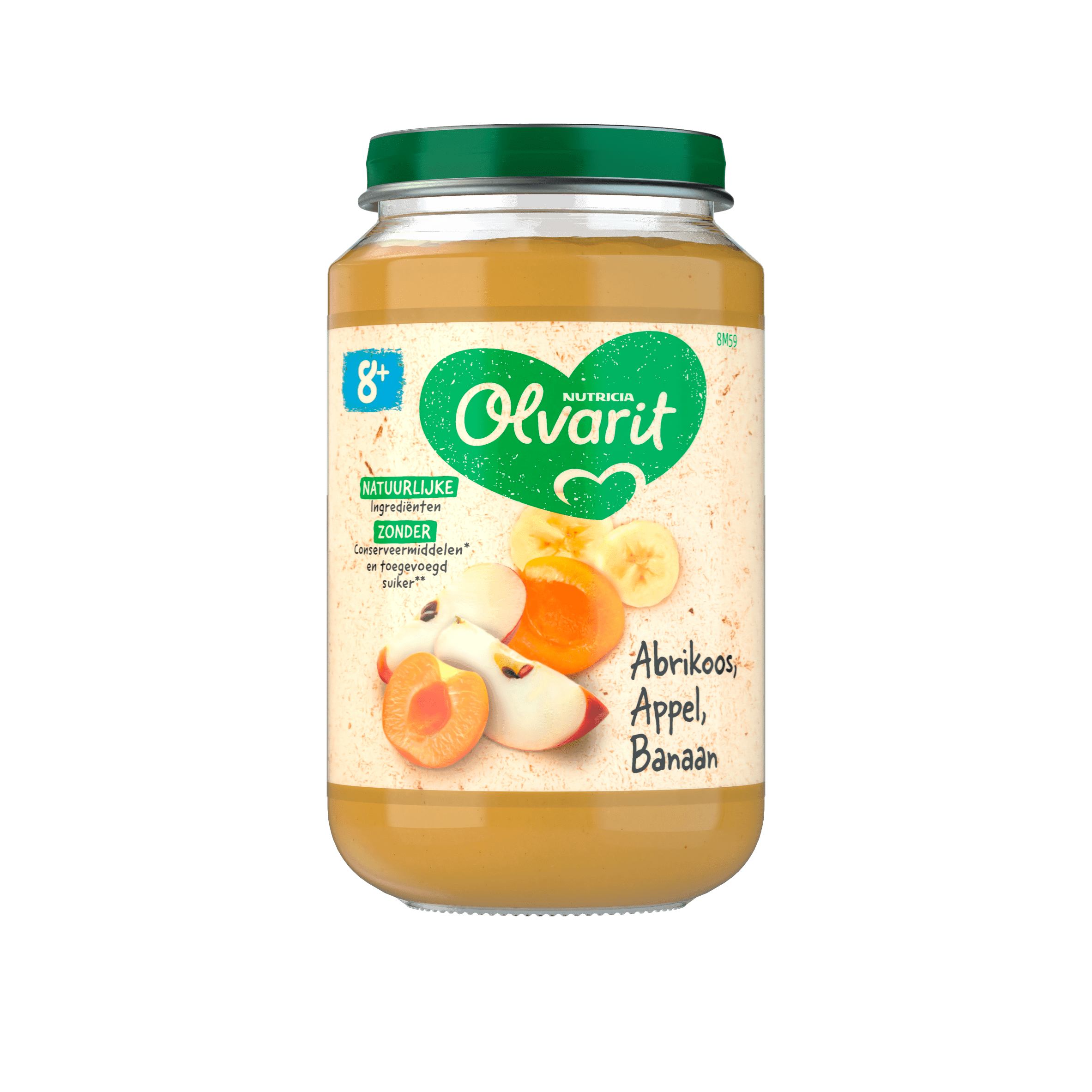 Olvarit 8+mnd Abrikoos Appel Banaan