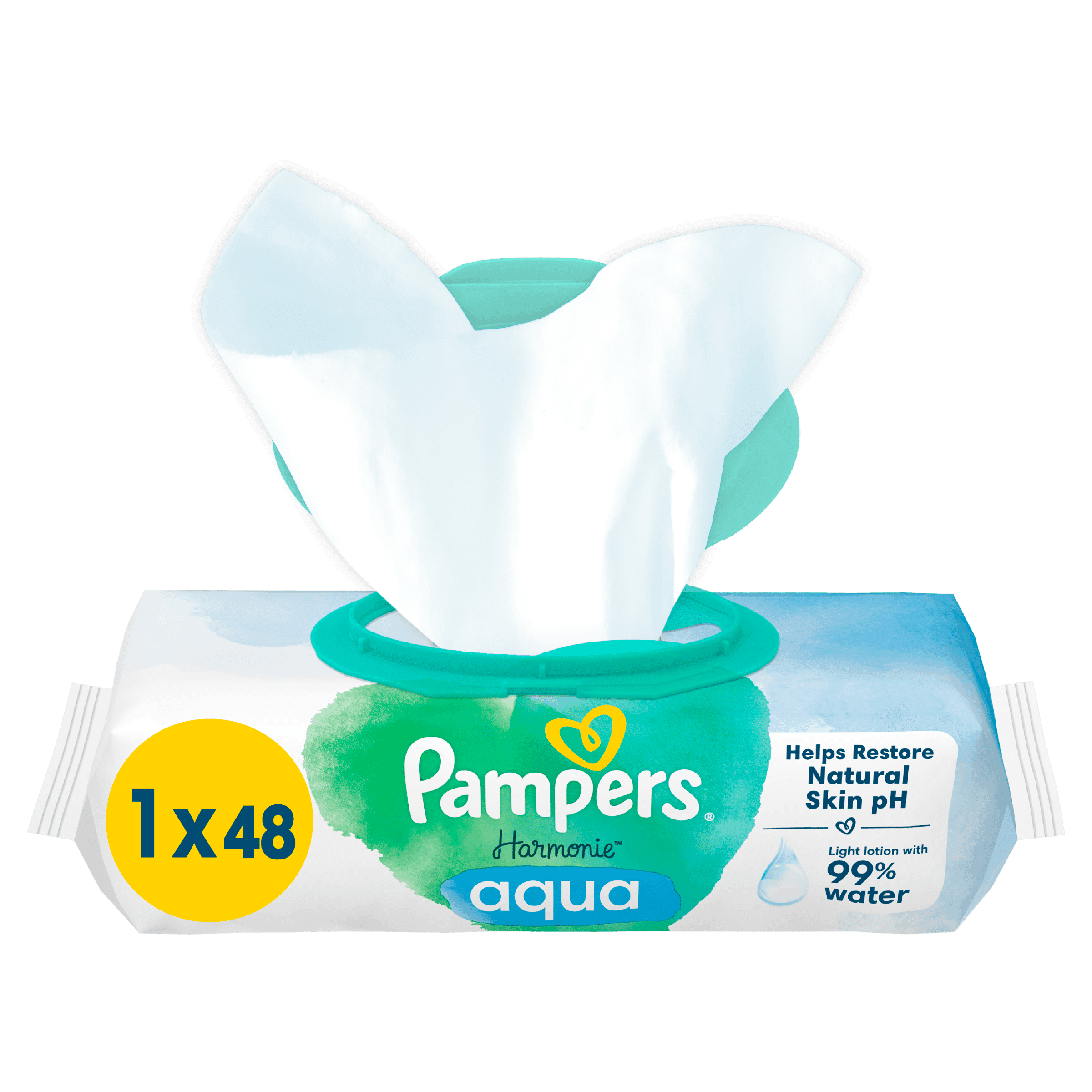 Pampers Harmonie Aqua plastic free Baby wipes