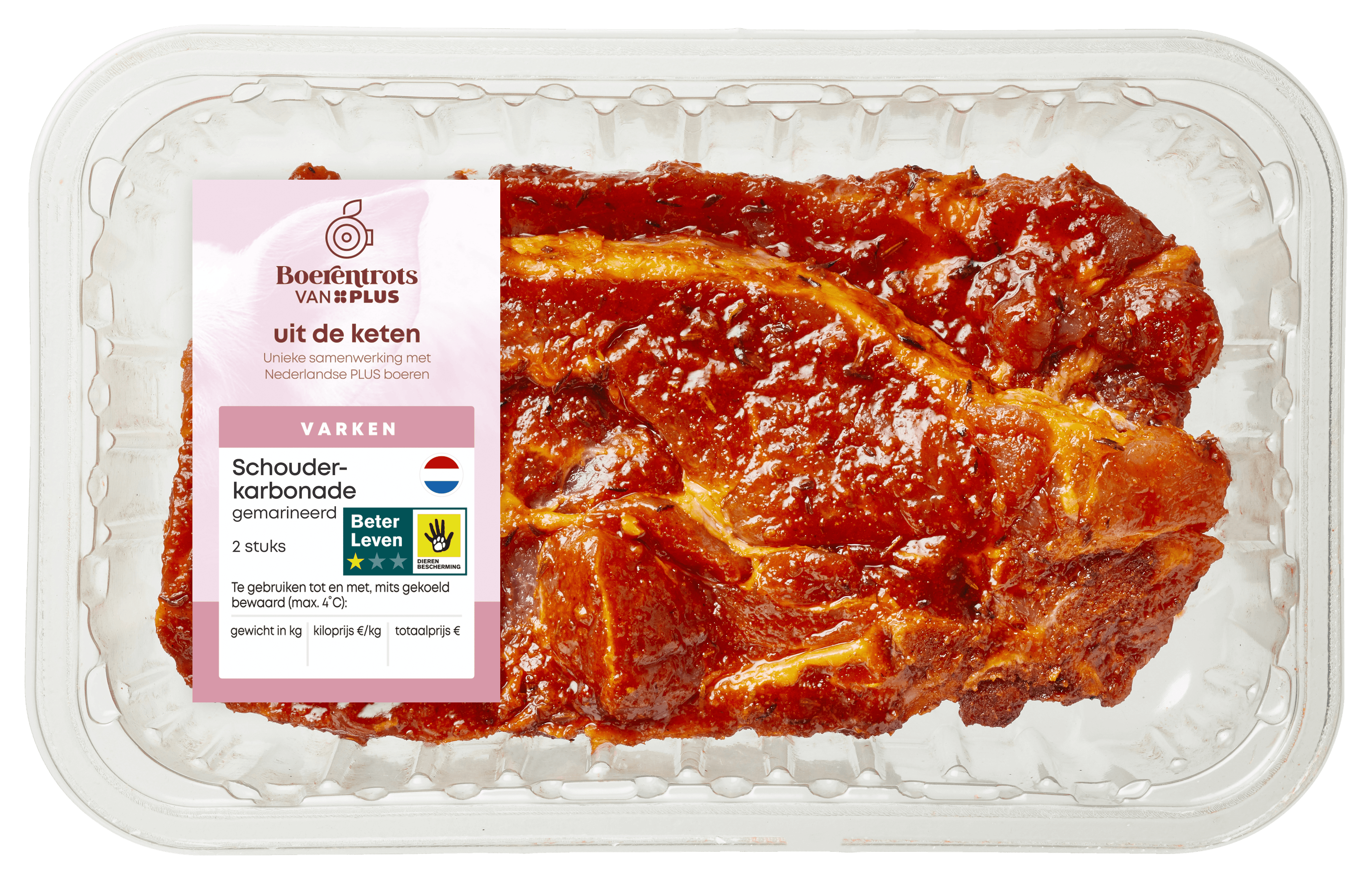 PLUS Boerentrots Schouderkarbonade gemarineerd 2st