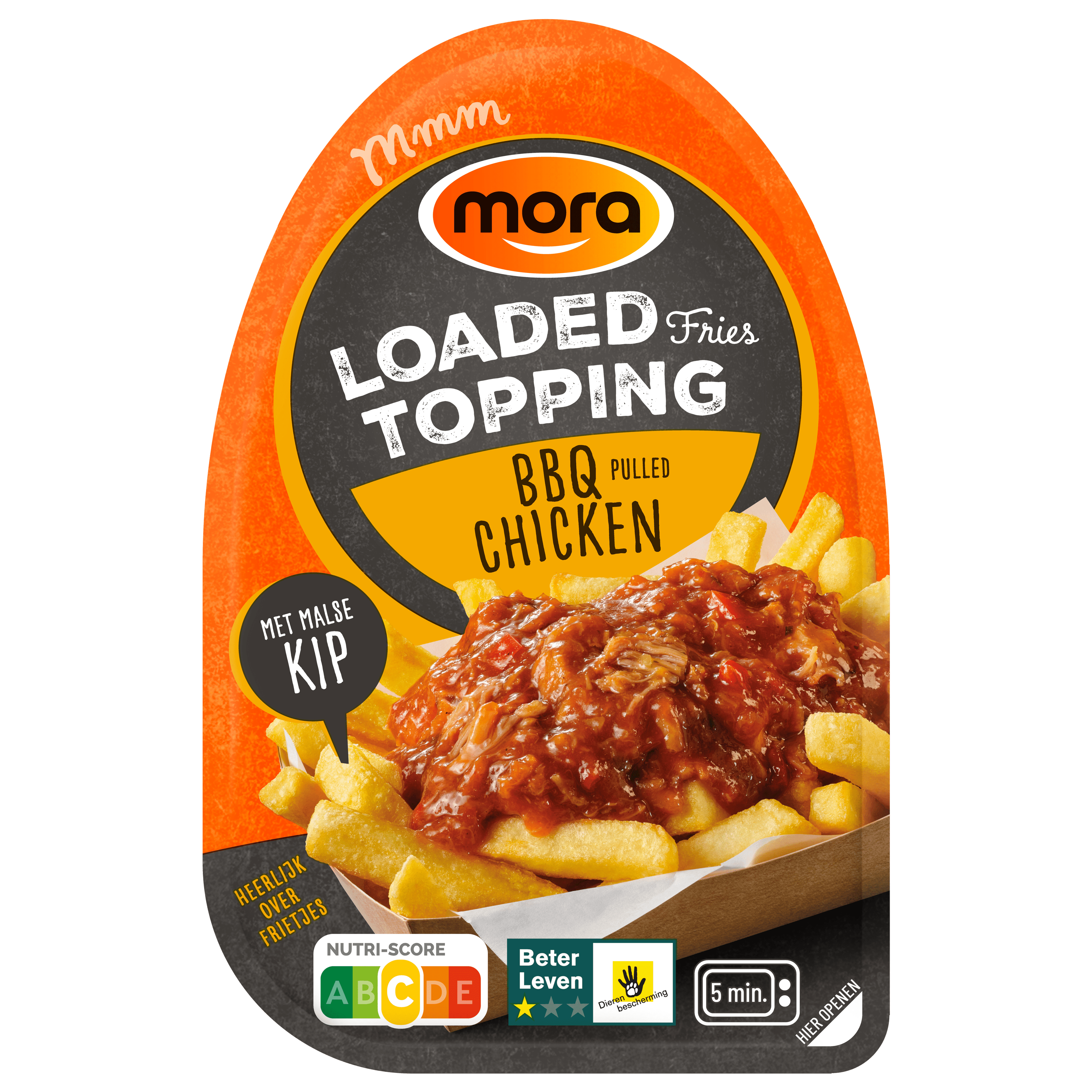 Mora Loaded fries topping BBQ chicken