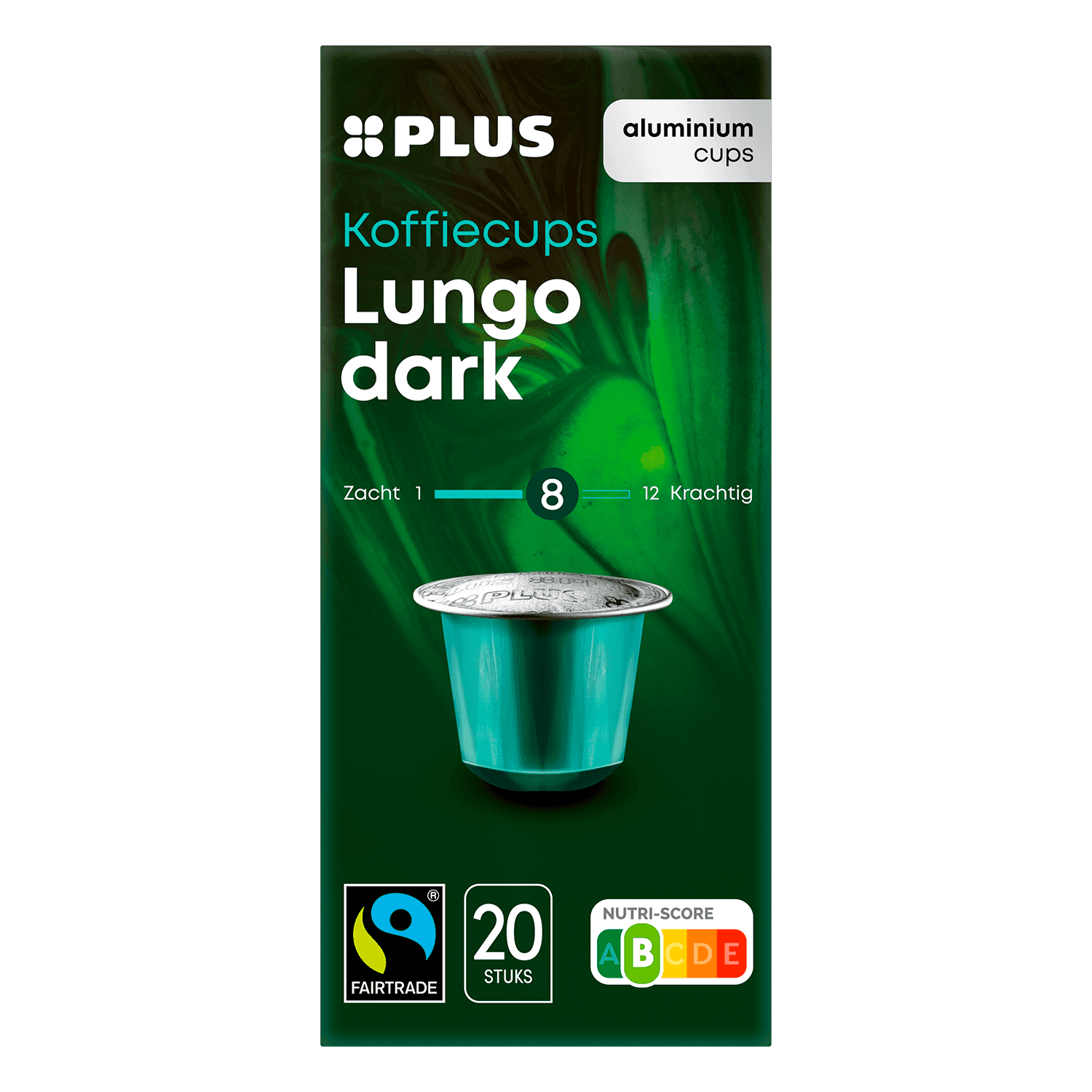 PLUS Koffiecups lungo dark Fairtrade