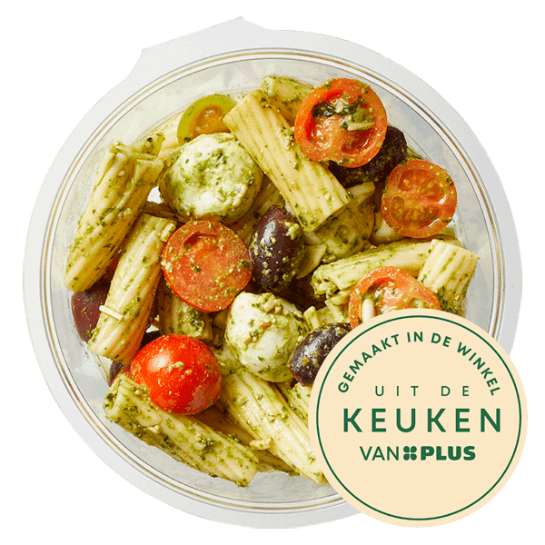 Uit de keuken van PLUS Pasta salade pesto mozzarella