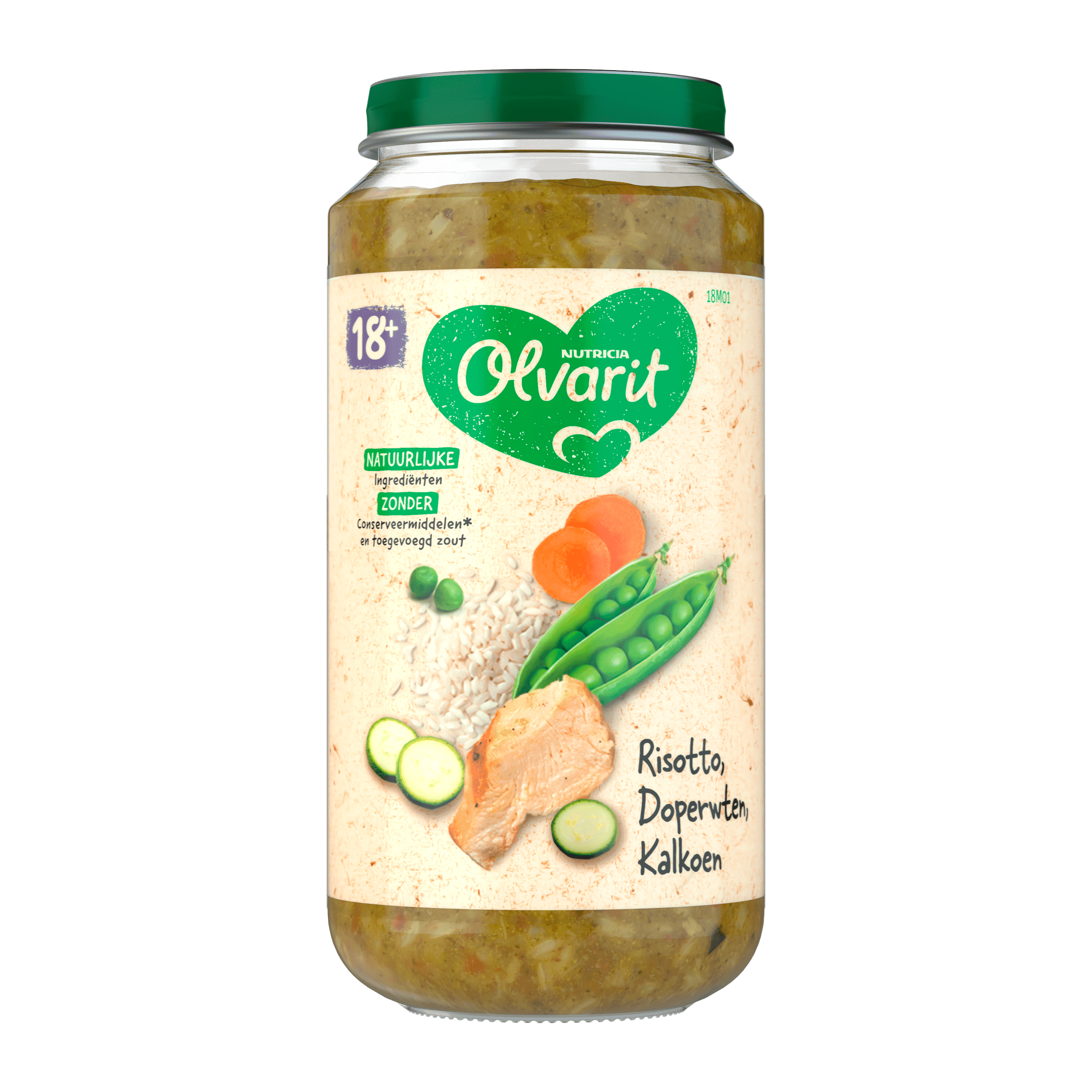 Olvarit 18+mnd Risotto Doperwten Kalkoen
