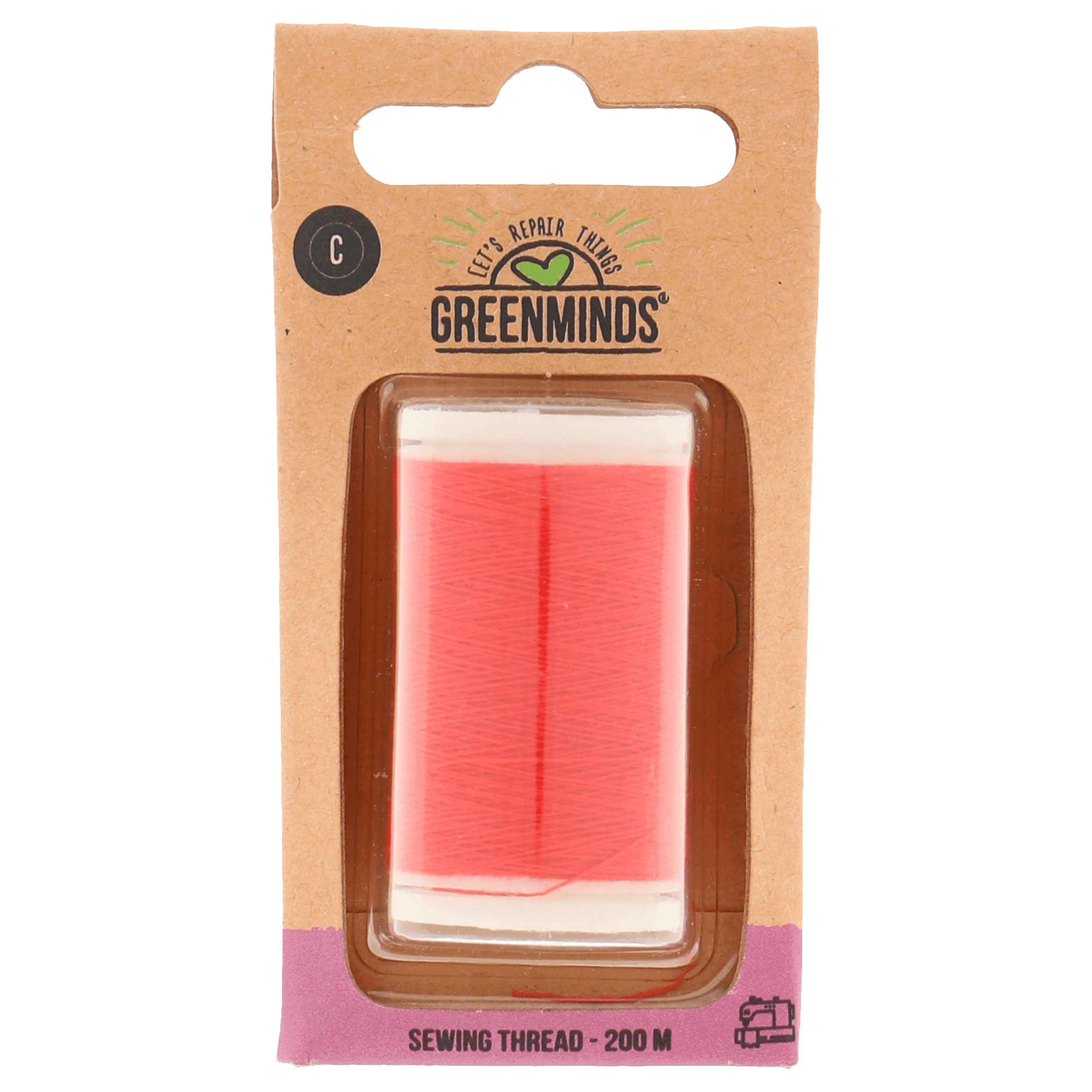 Greenminds Garen 100% polyester rood 200m