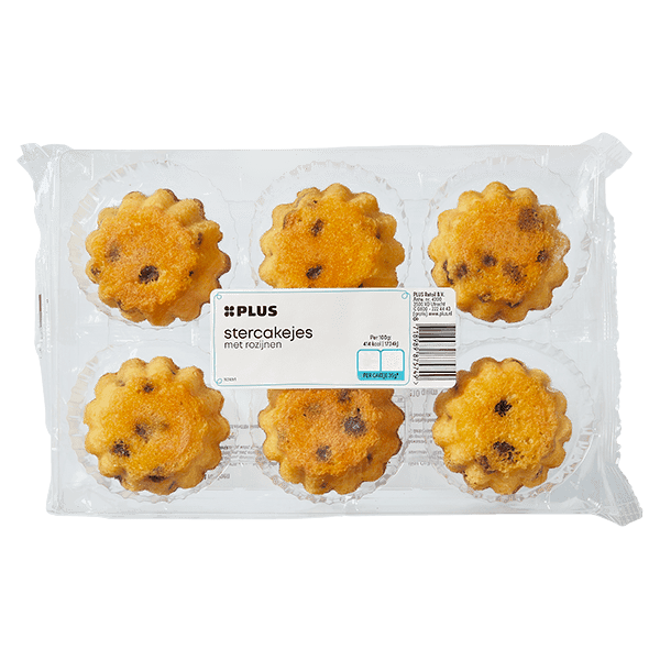 PLUS Stercakejes Rozijnen 6 stuks