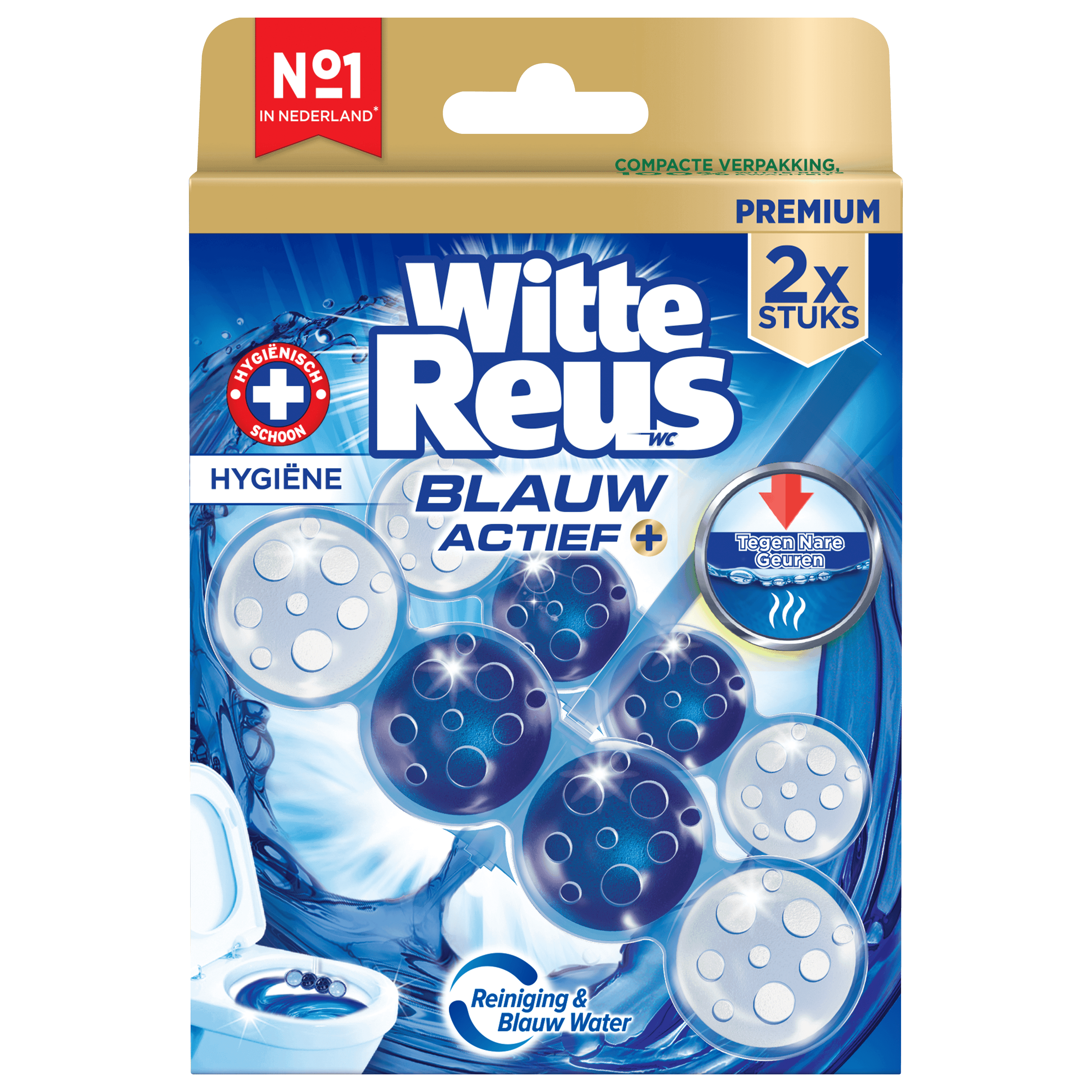 Witte Reus Toiletblok Blauw Actief Hyg