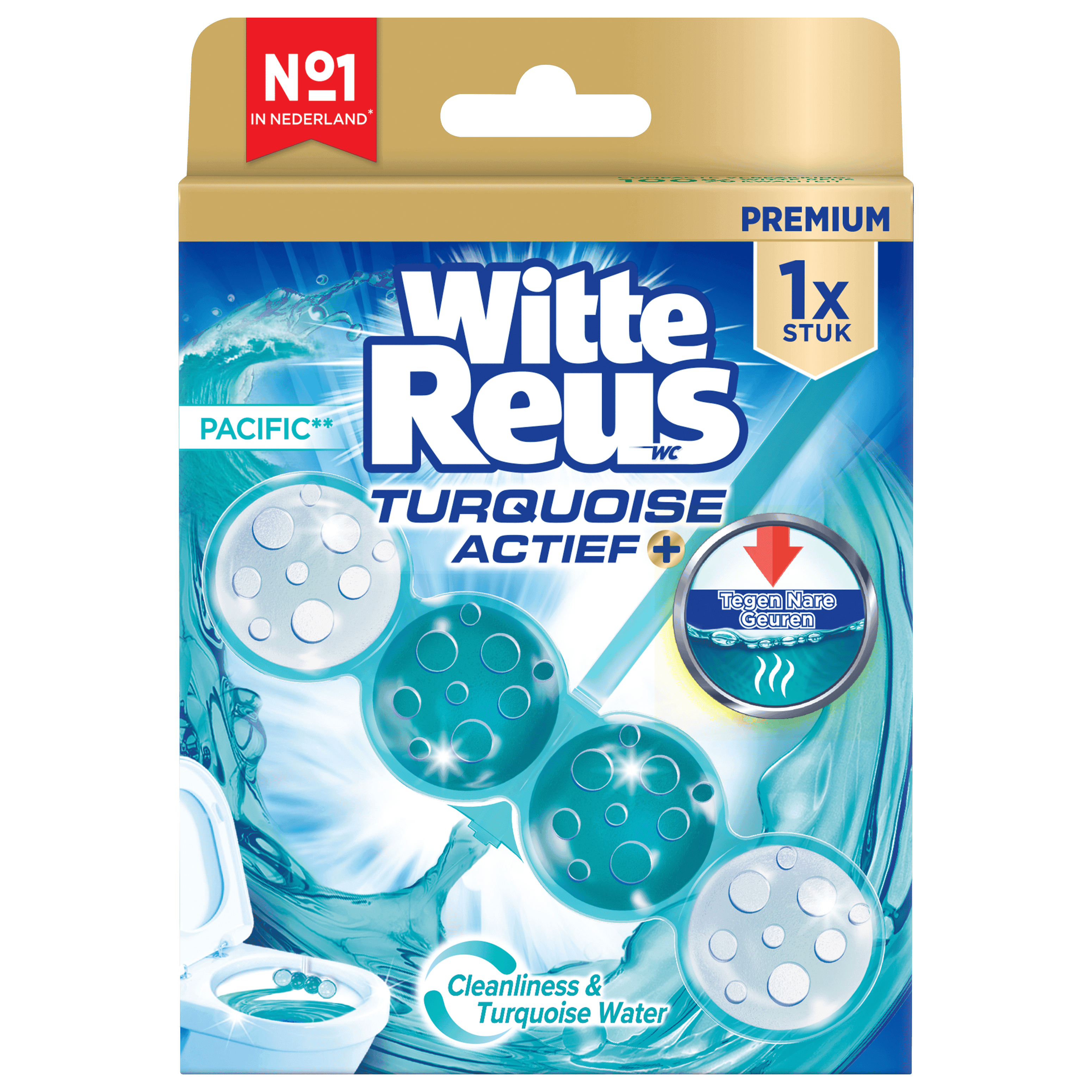 Witte Reus Toiletblok Turquoise Actief