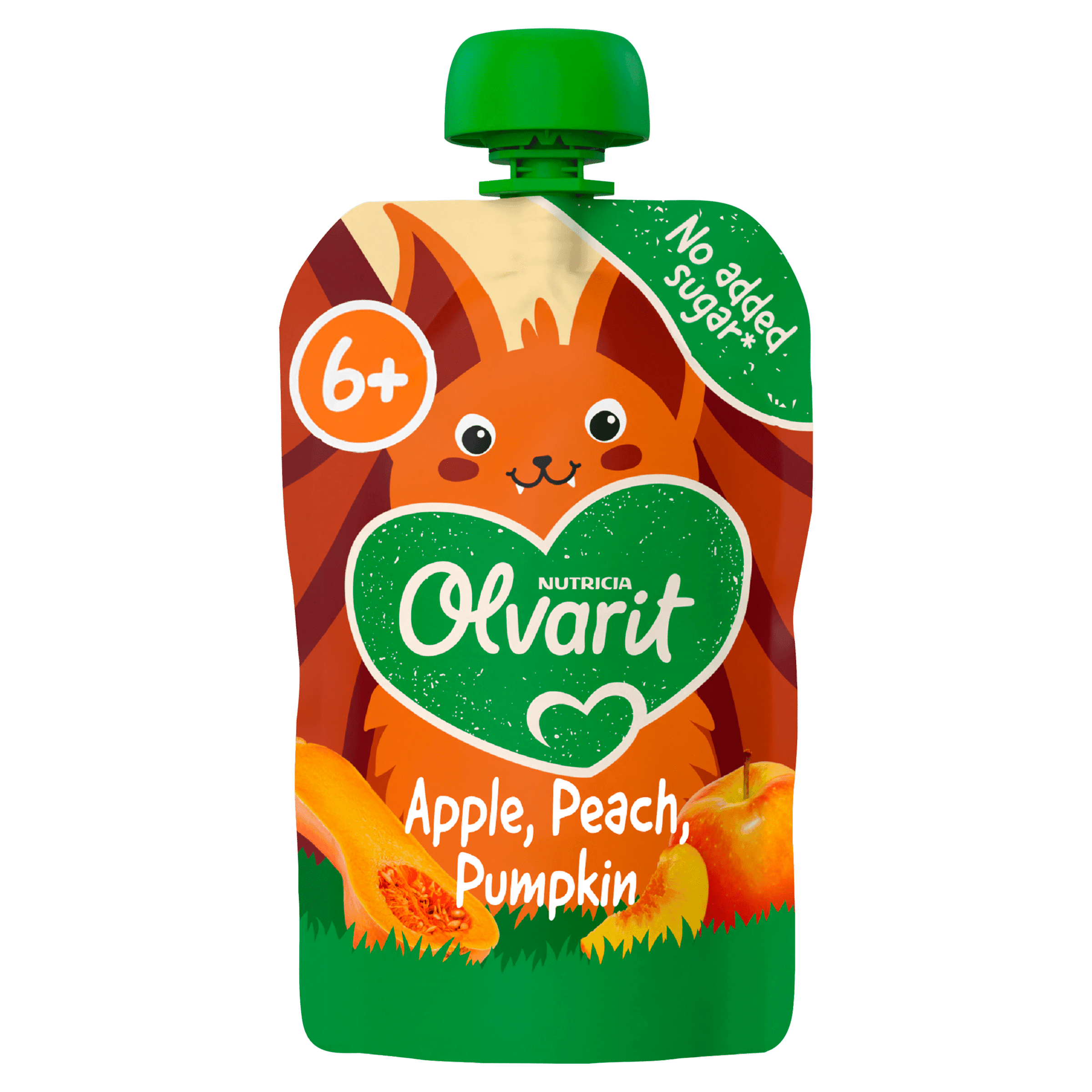 Olvarit 6+mnd Knijpfruit Appel Perzik Pompoen