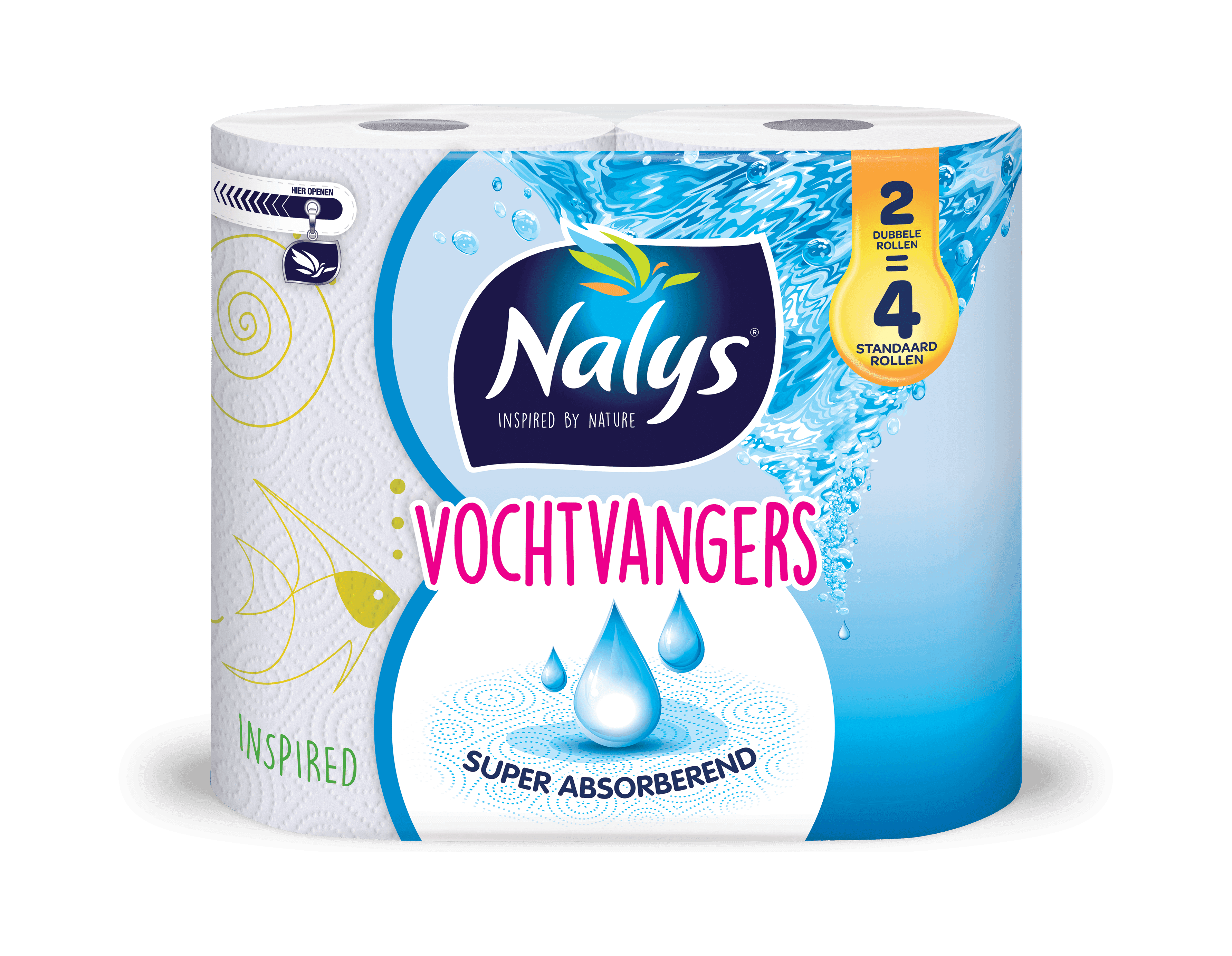 NALYS Vochtvangers keukenpapier dubbele rol