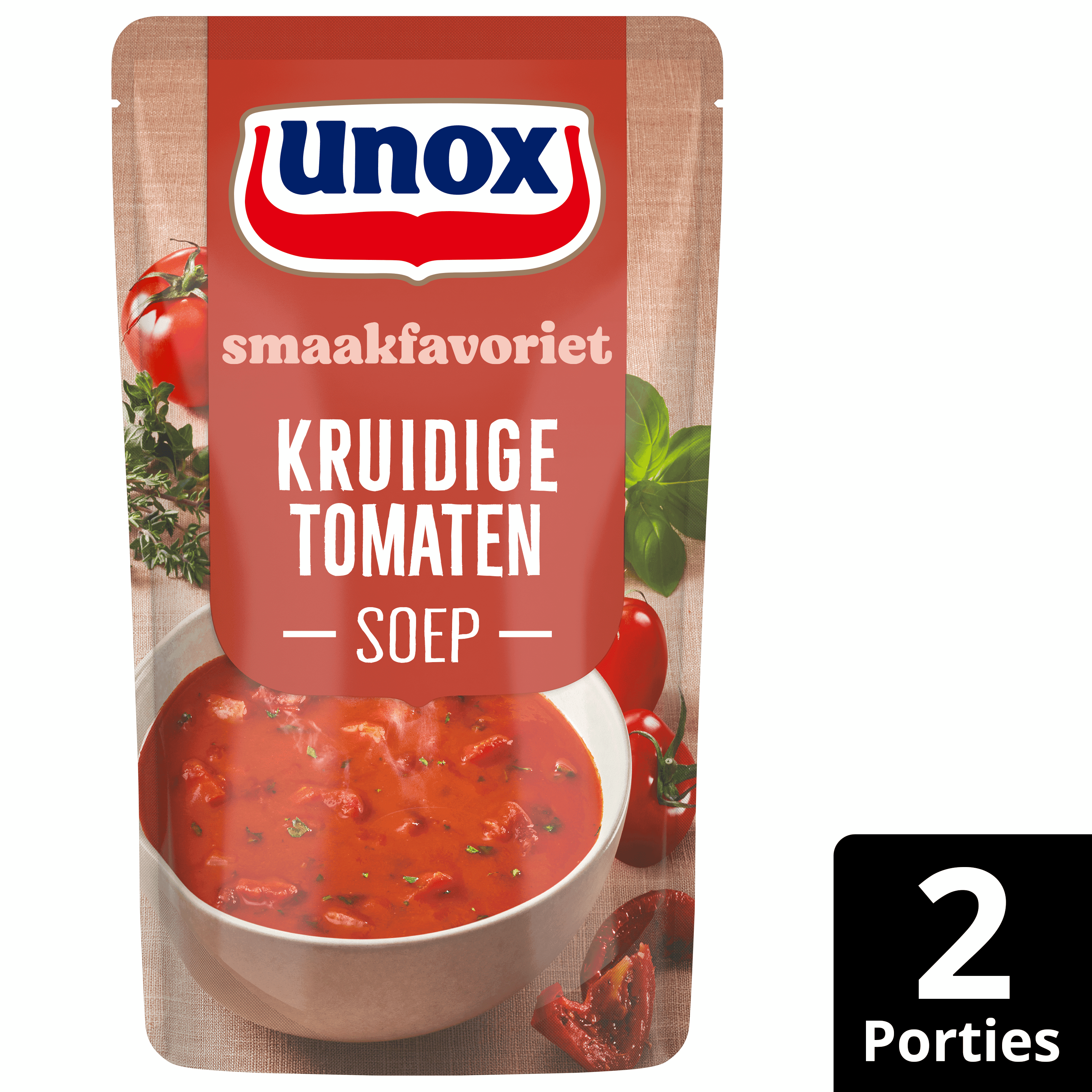 Unox Soep in zak kruidige tomatensoep