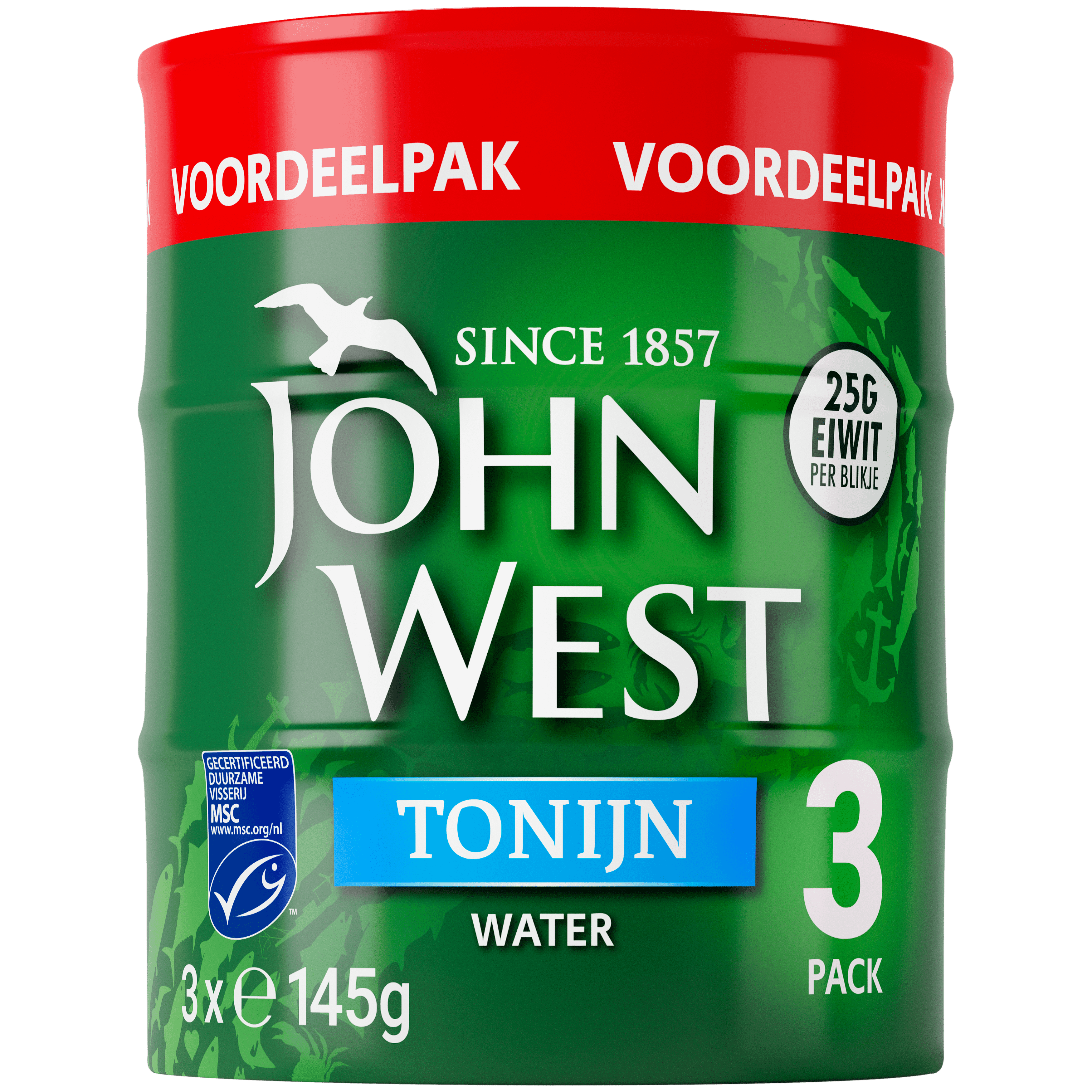 John West Tonijnstukken in water MSC 3pack
