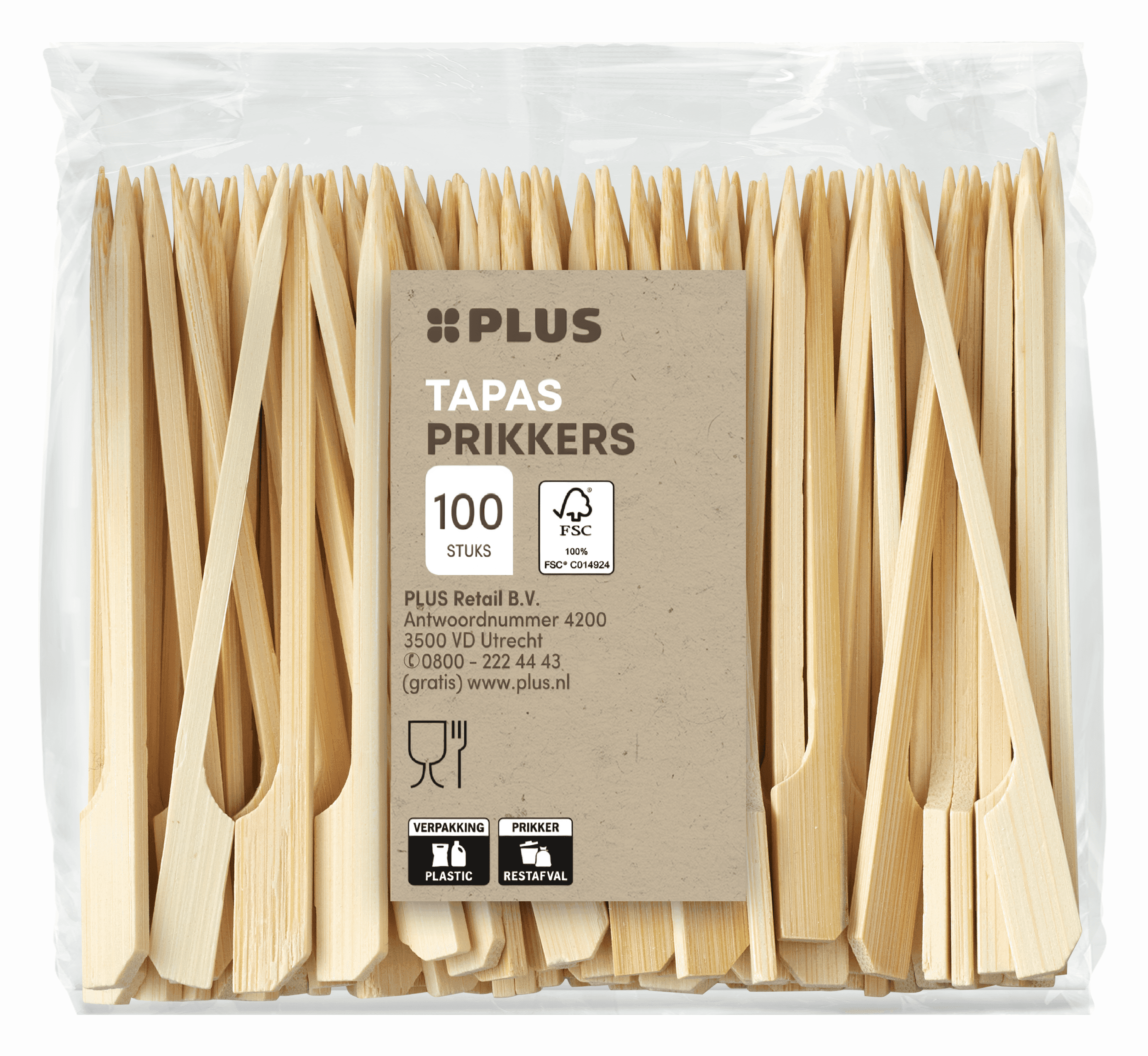 PLUS Tapasprikkers FSC 95mm