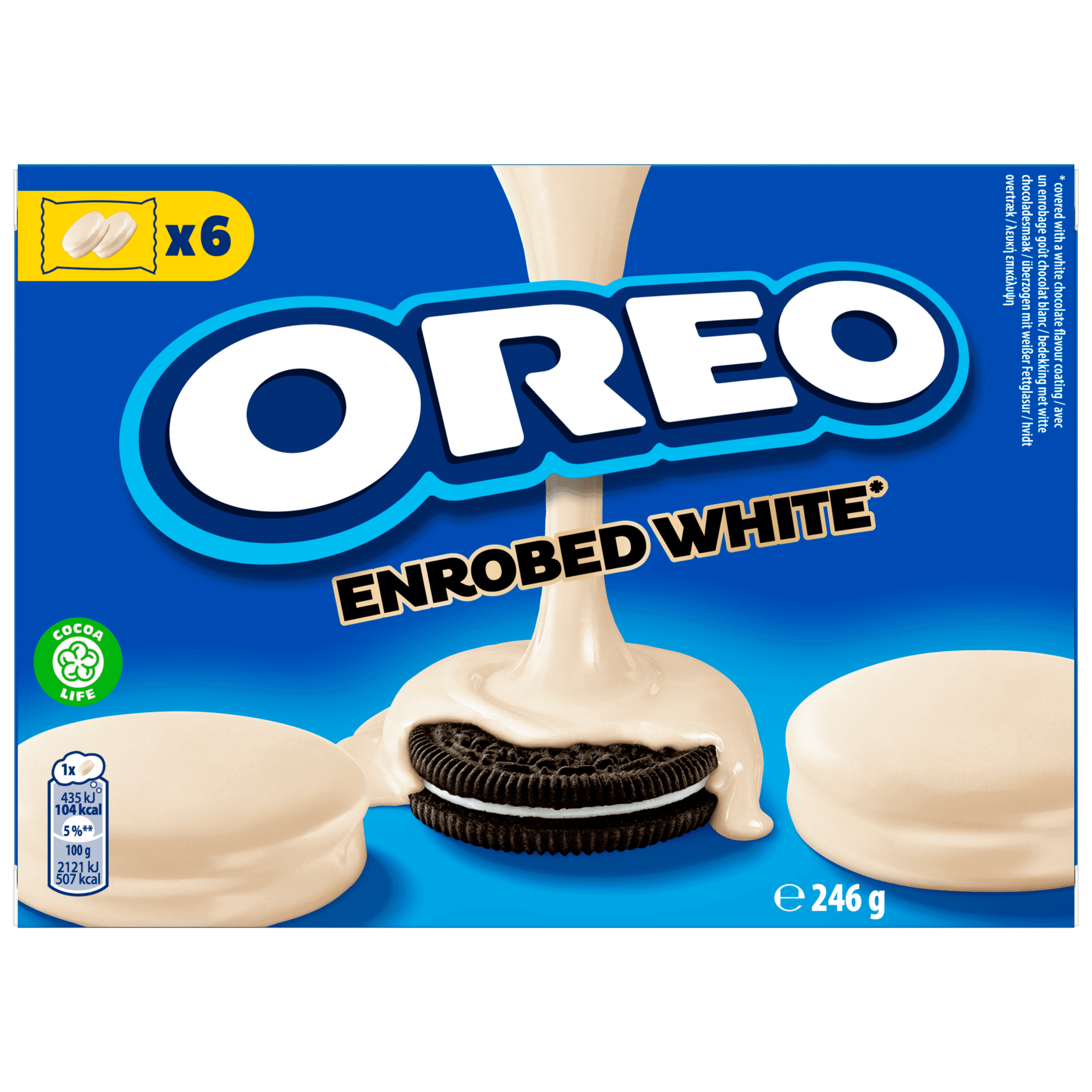 Oreo Koekjes omhuld met witte chocolade