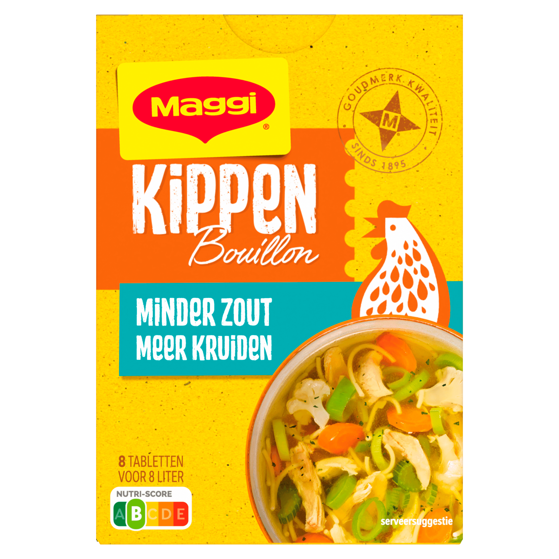 Maggi Bouillon kip minder zout 8 blokjes