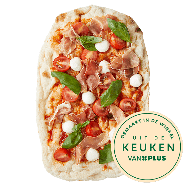 Uit de keuken van PLUS Pinsa Prosciutto