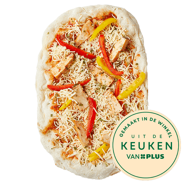 Uit de keuken van PLUS Pinsa BBQ Chicken