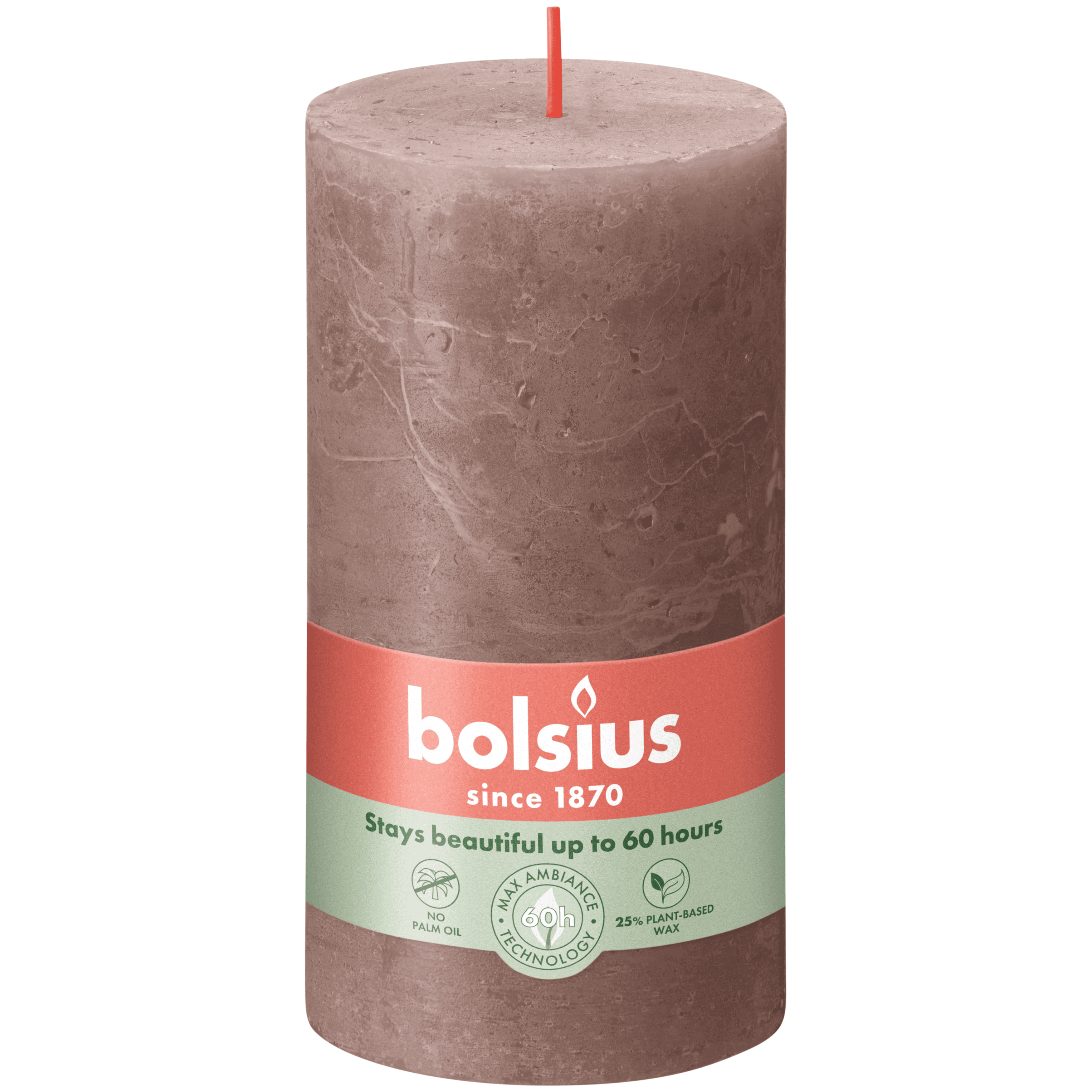 Bolsius Rustiek stompkaars 130/68 Rustic Taupe