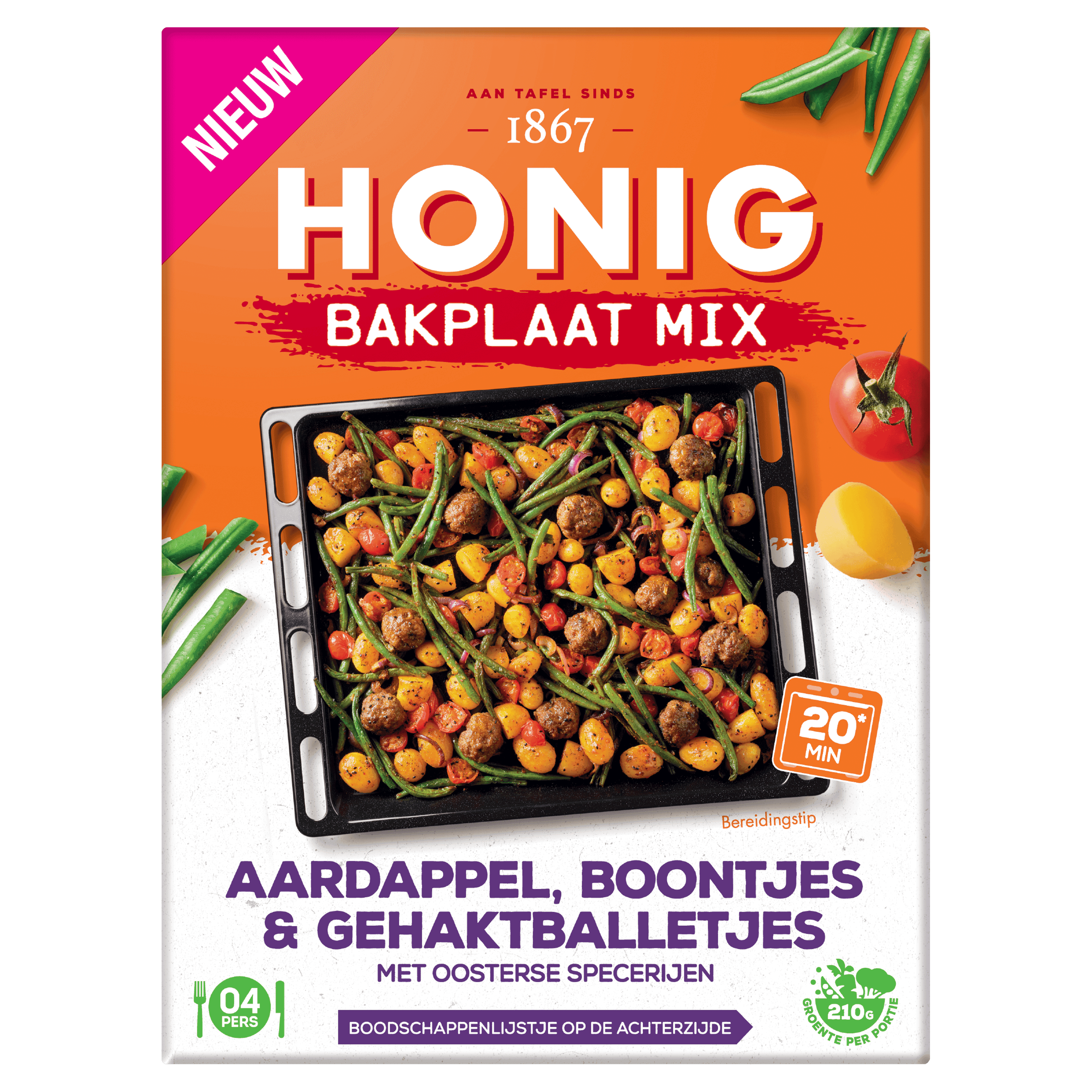Honig Bakplaat Mix Aardappel, Boontjes & Geh