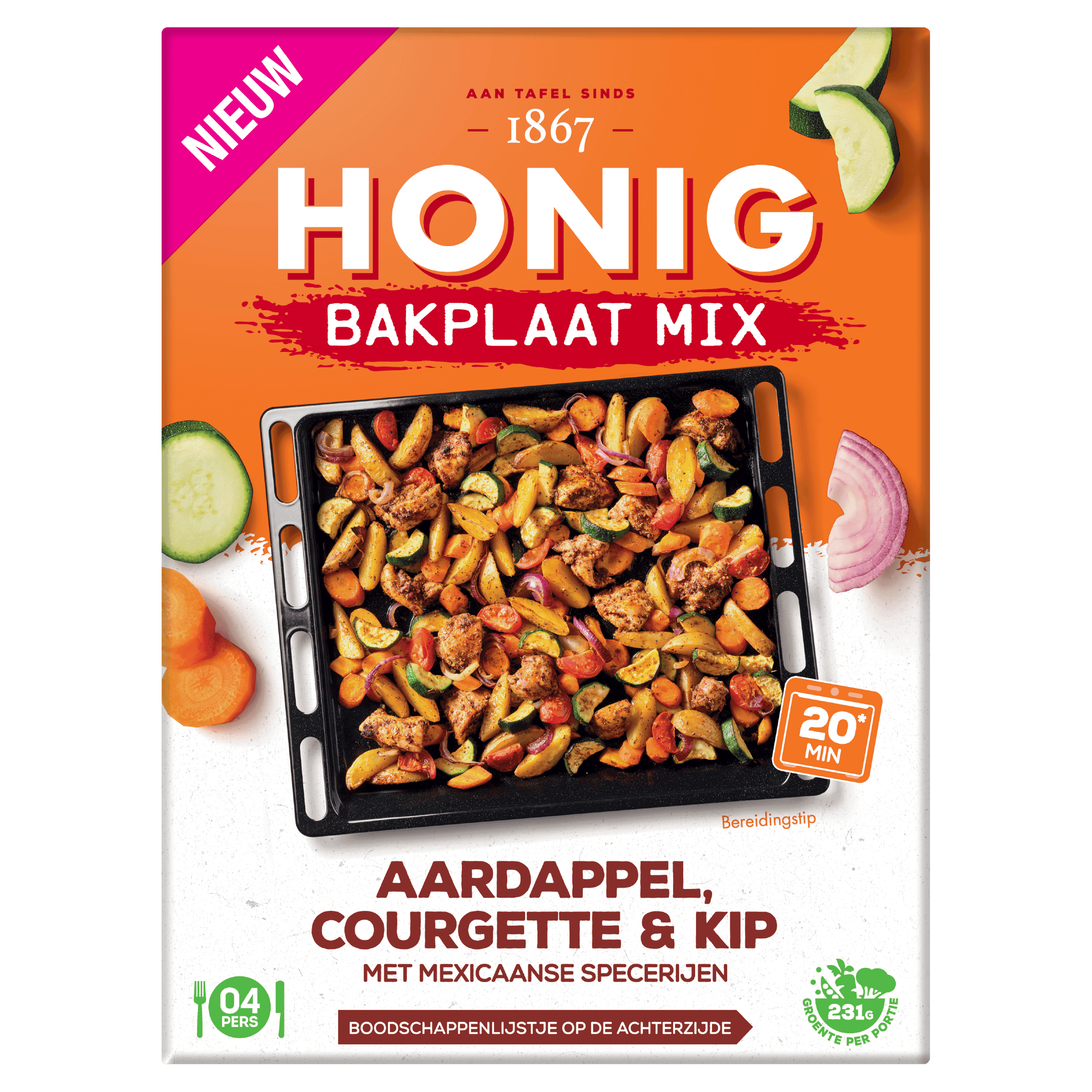 Honig Bakplaat Mix Aardappel, Courgette & Ki