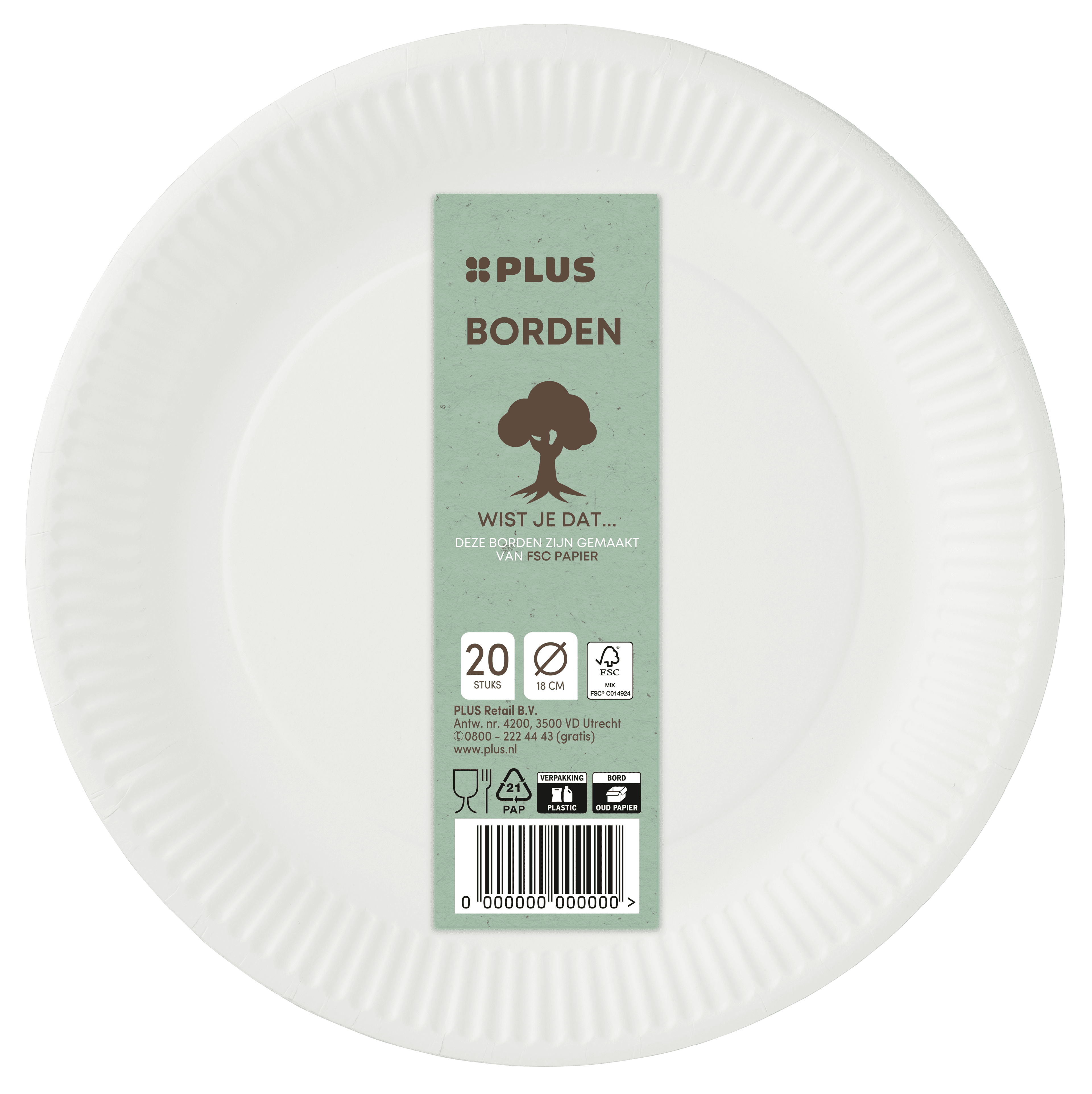 PLUS Bord karton FSC 18cm
