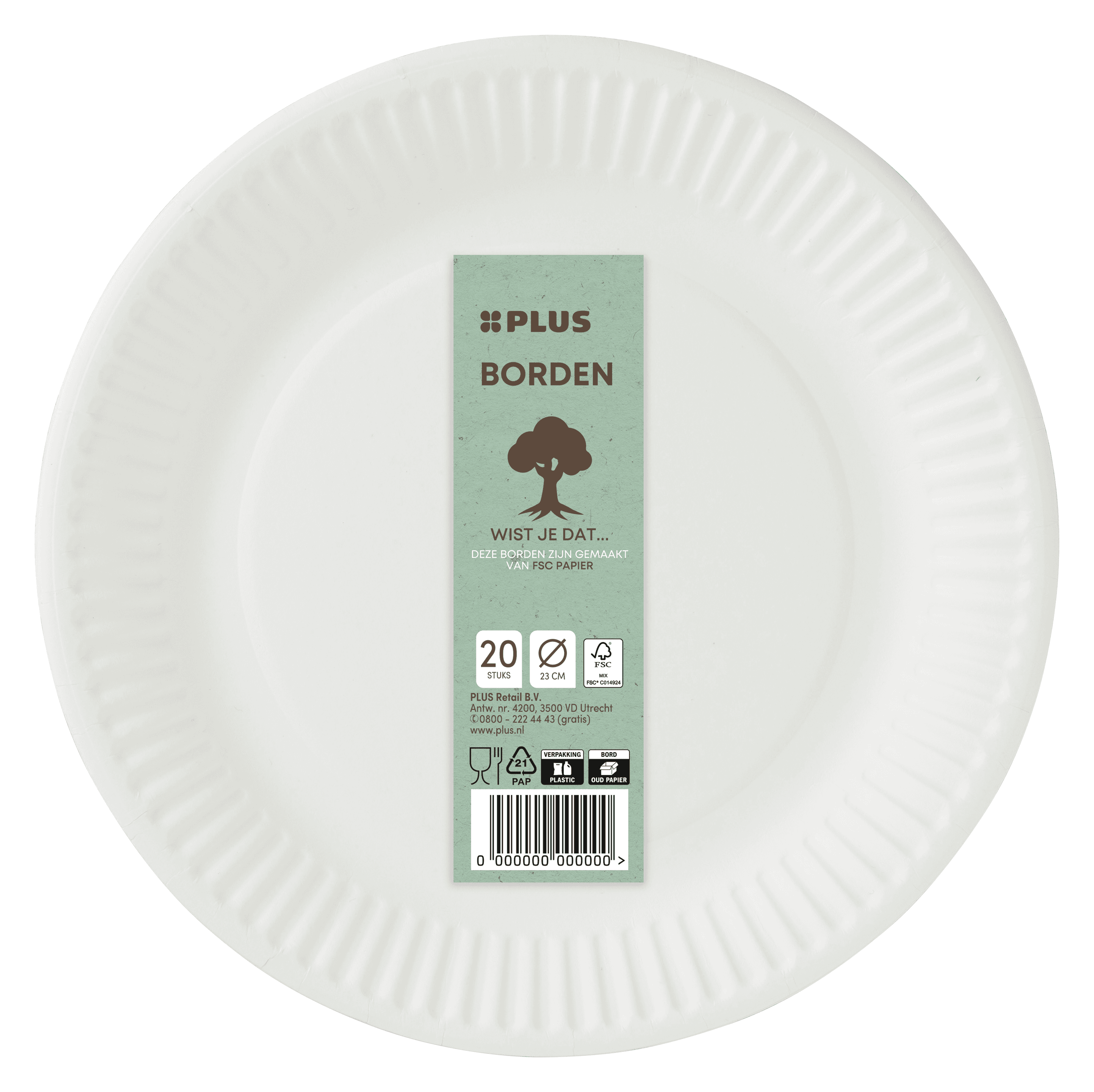 PLUS Bord karton FSC 23cm
